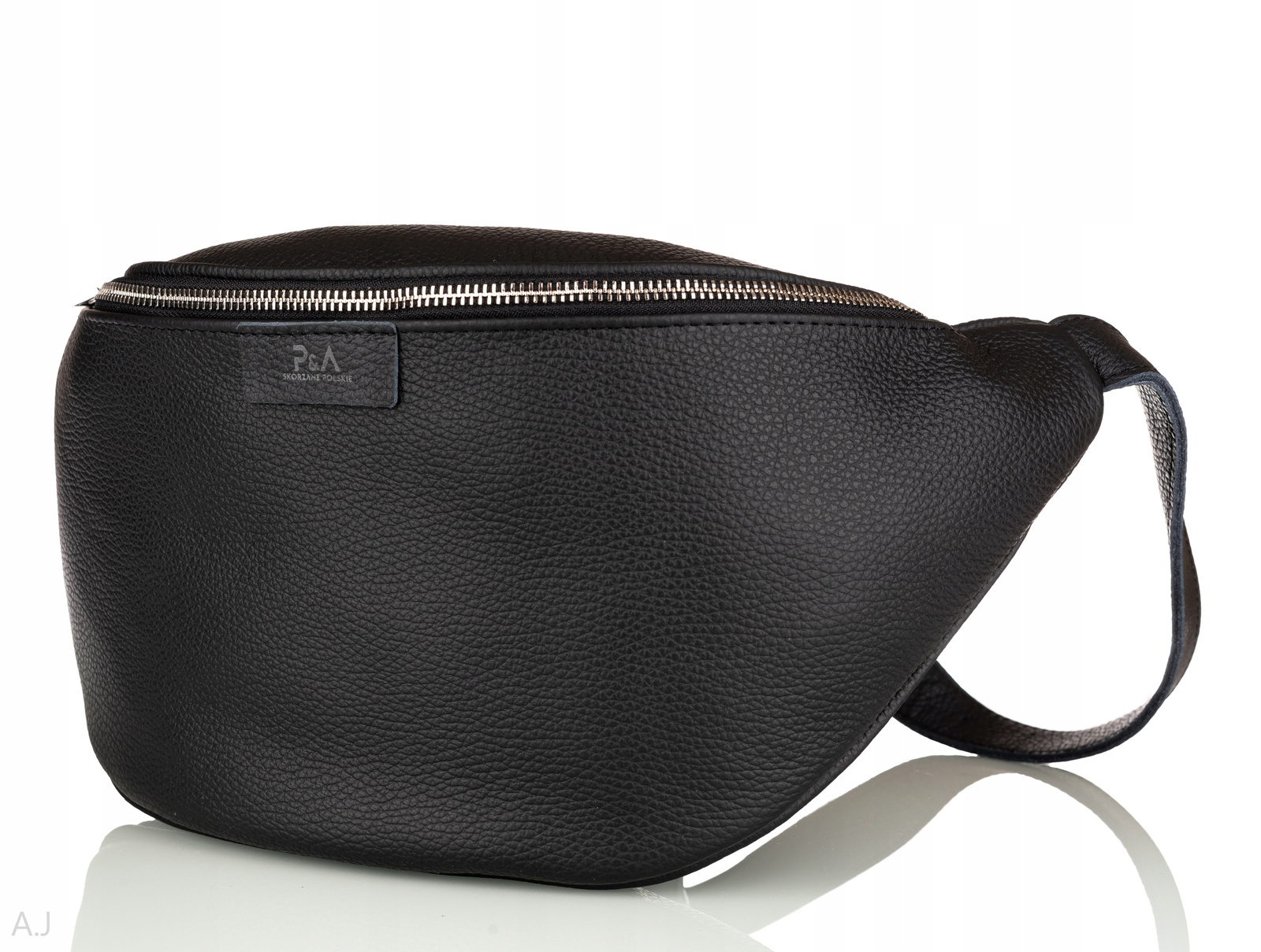 Dámská kožená ledvinka velká crossbody kabelka z kůže na boky prostorná