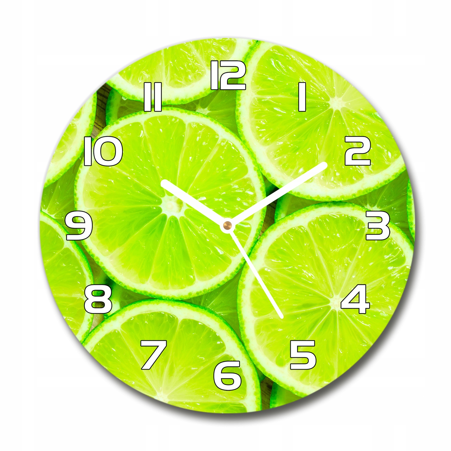 

Zegar ścienny szklany okrągły Limonki fi 30 cm