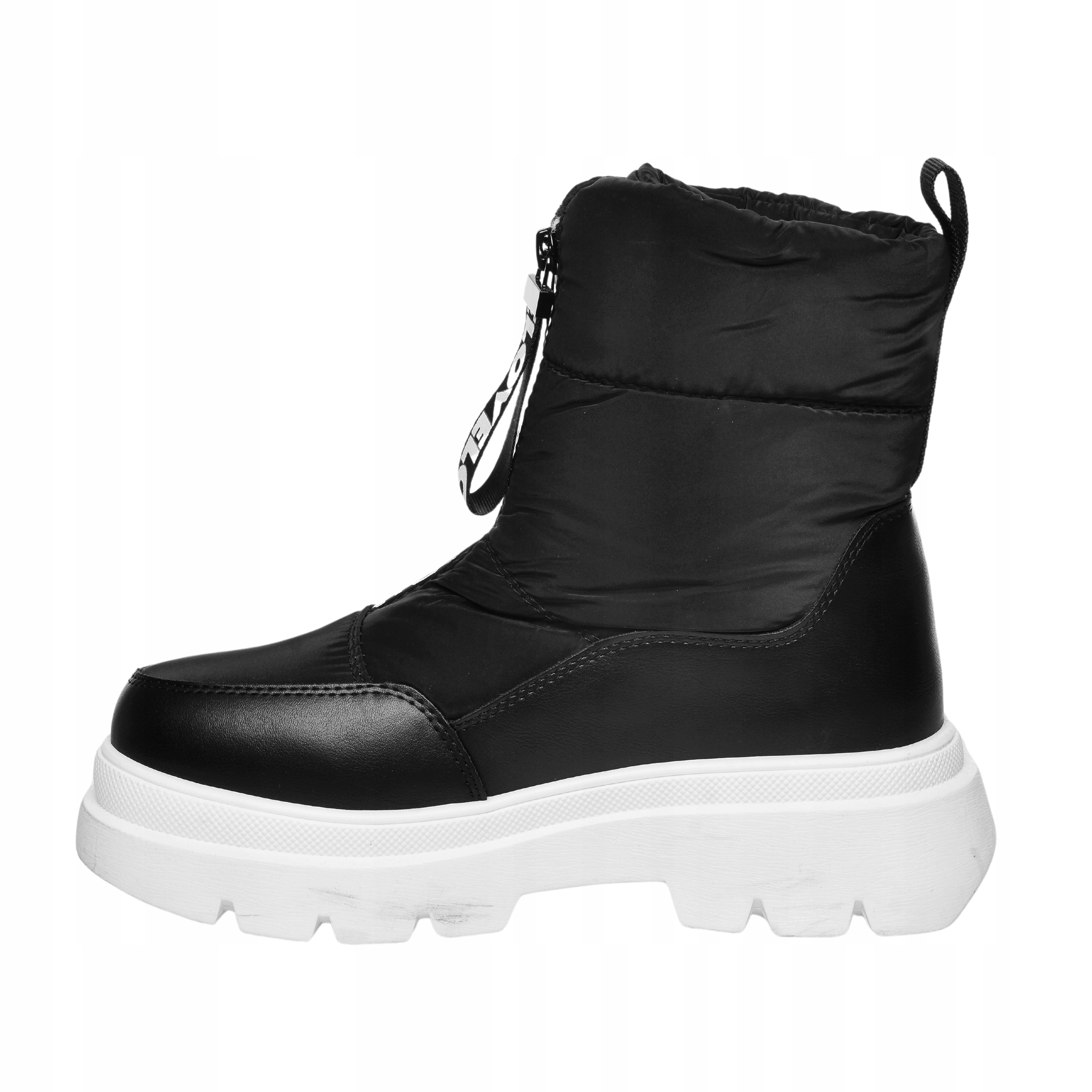 ŚNIEGOWCE DAMSKIE CZARNE BUTY ZIMOWE NA SUWAK Rozmiar 37