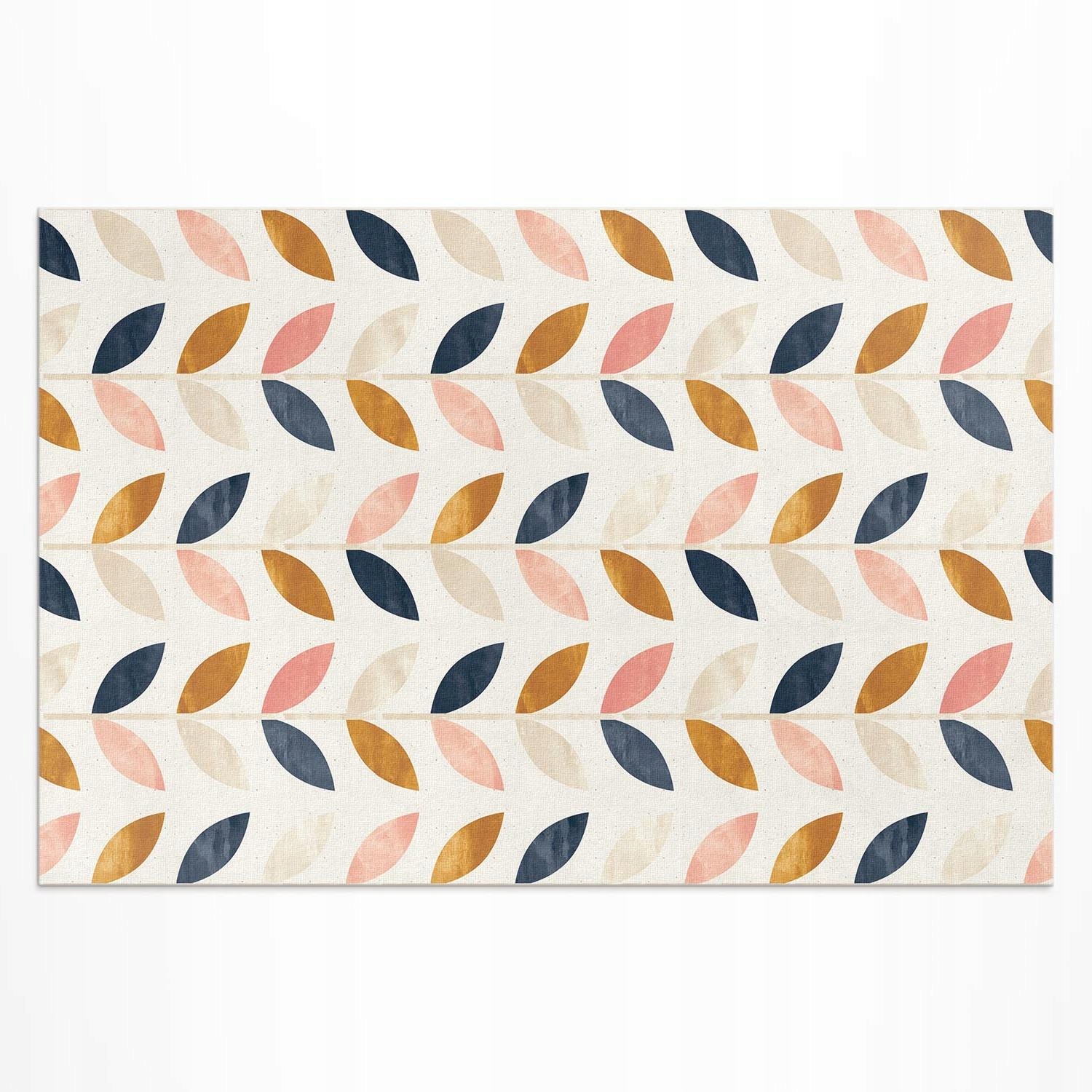 Pvc koberec do záhrady Rozmer: 180 x 120 cm Drobné akvarelové lístky v boho štýle