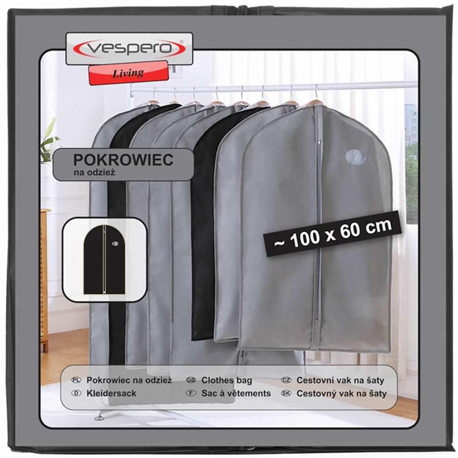 

Vespero Pokrowiec Torba Na Odzież Czarny 100x60cm
