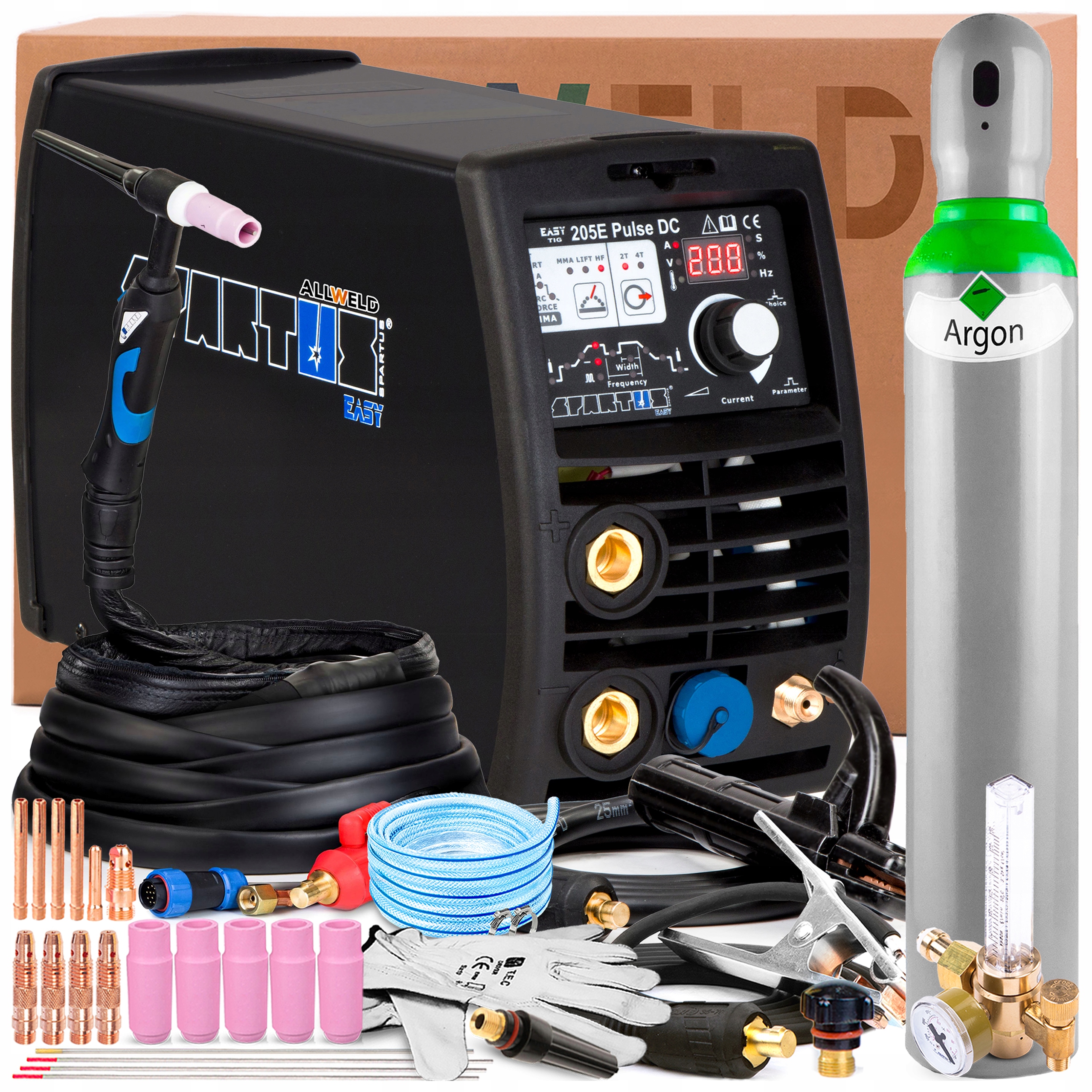 Svařovací Stroj Spartus Easytig 205E Pulse Tig DC 230V 200A Mma 2T/4T Na Ocel