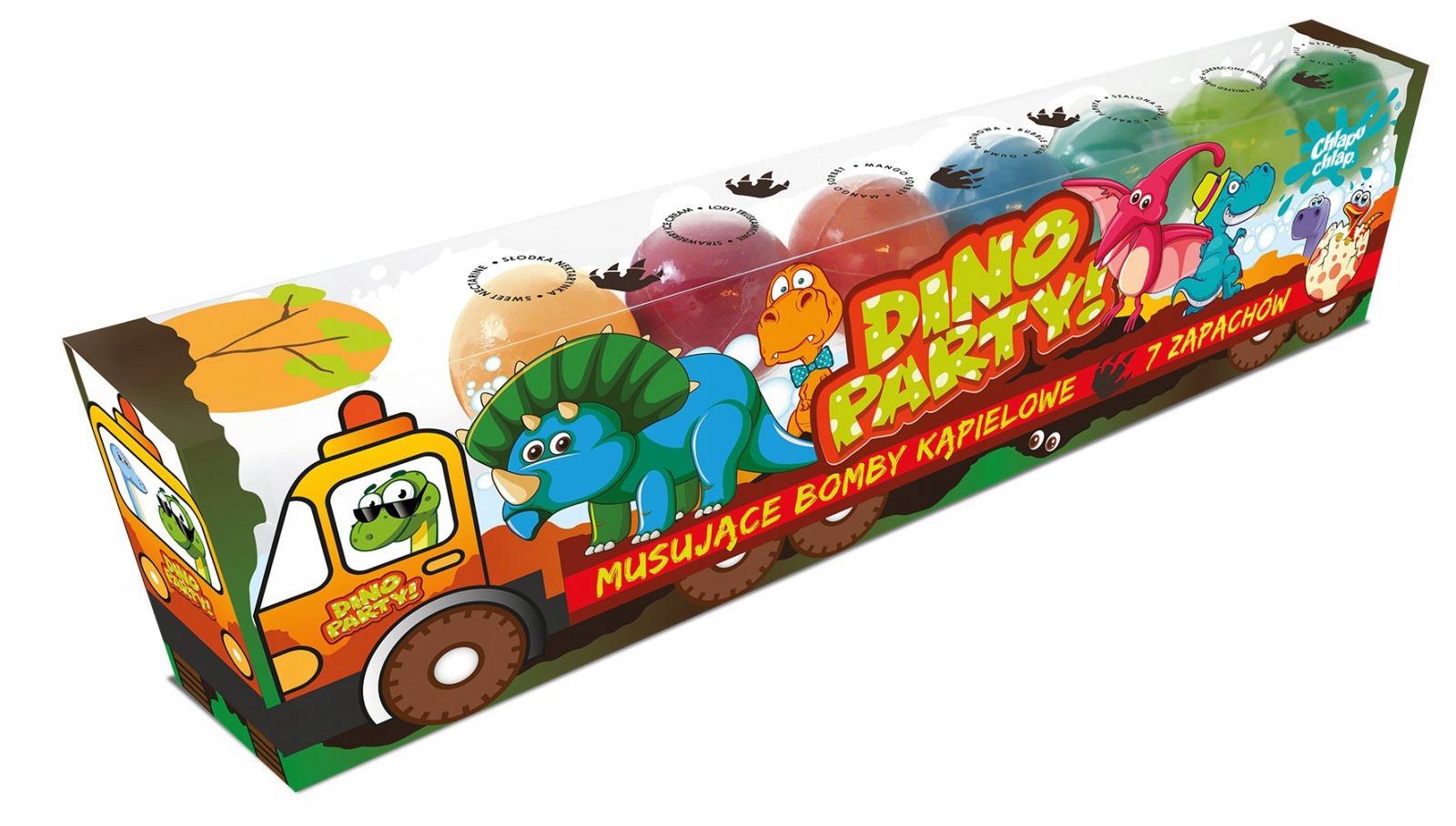 CHLAPU CHLAP MUSUJĄCE BOMBY DO KĄPIELI DINO TRUCK-7SZT