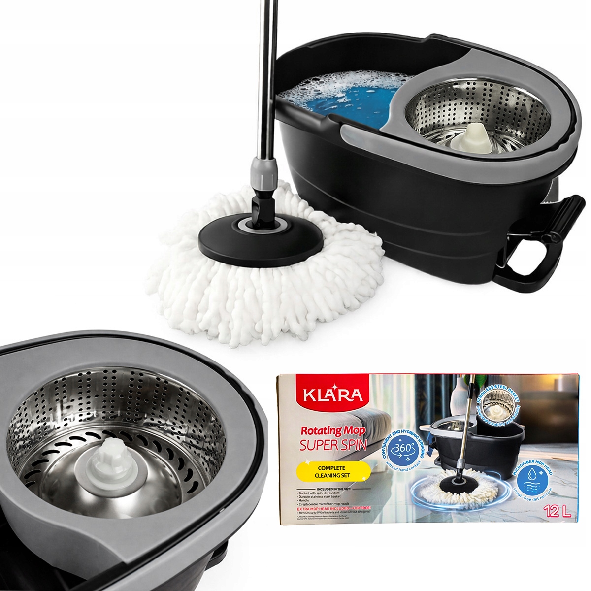 Rotační Mop 360 Spin+ Bonus Náhradní Hlava Z Mikrovlákna