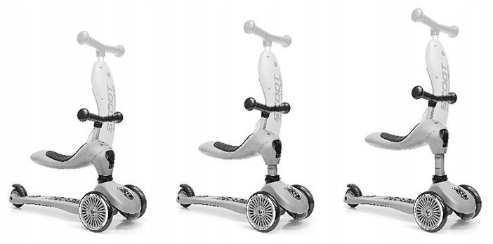 HULAJNOGA TRÓJKOŁOWA Scoot & Ride 2w1 KASK ASH Kolor czarny złoty