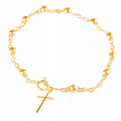 Zlatý Náramek růženec desítka ze Stříbra 925 dárek Křest Přijímání