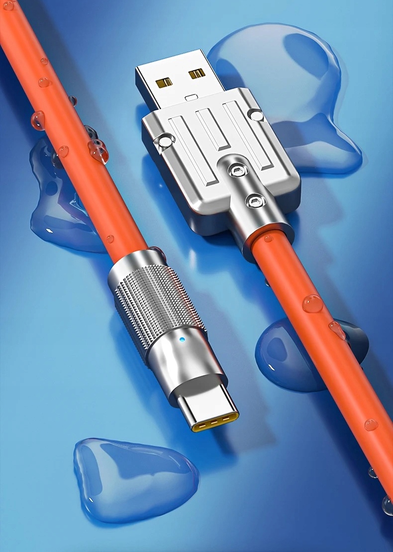 Kabel Przewód TYP-C USB C QC 3.0 Ładowanie 2 metry Kolor czerwony