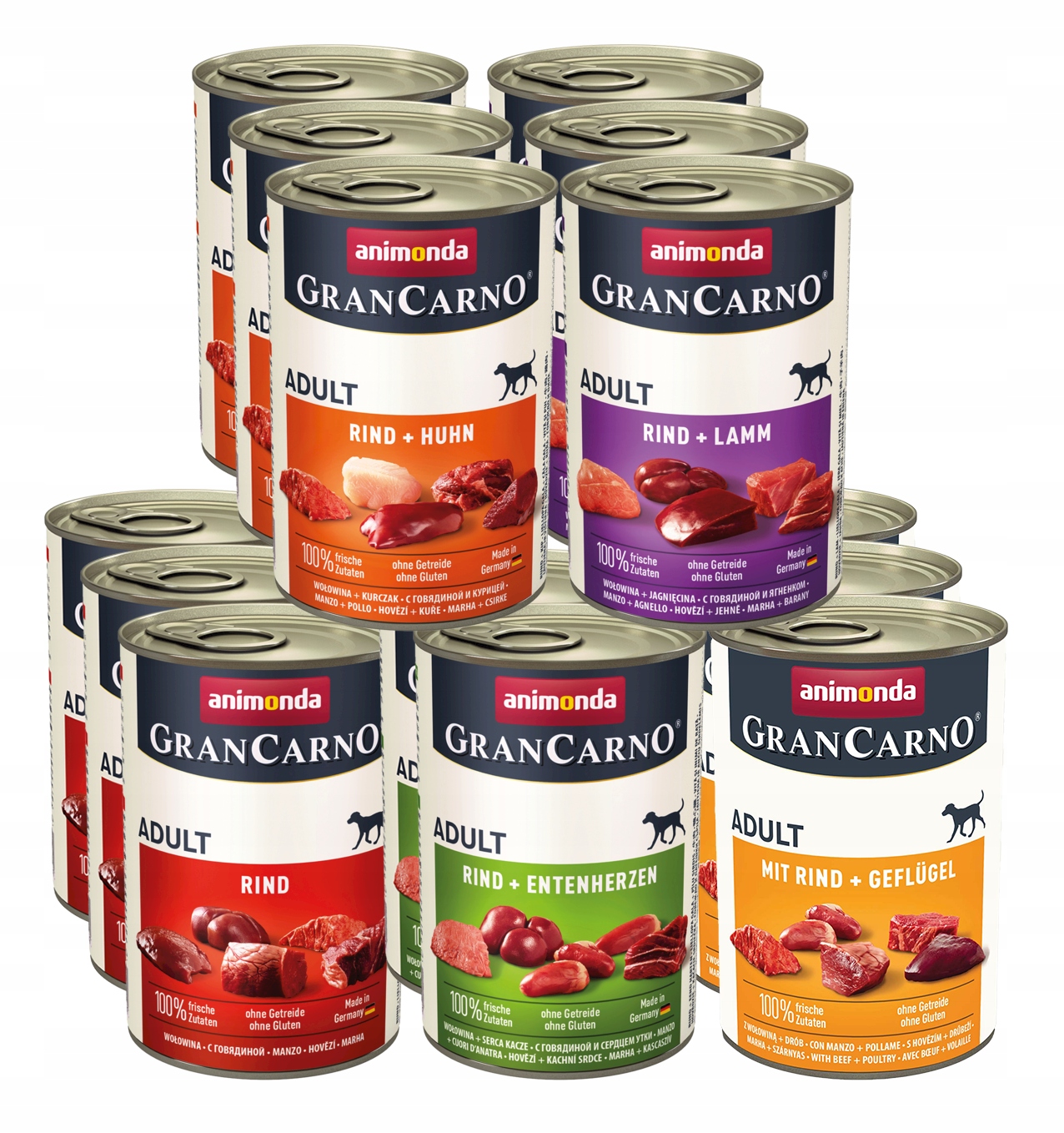 Levně Animonda GranCarno Adult MIX 5 příchutí Hovězího Masa Bez Vepřového Masa 15 x 400 g