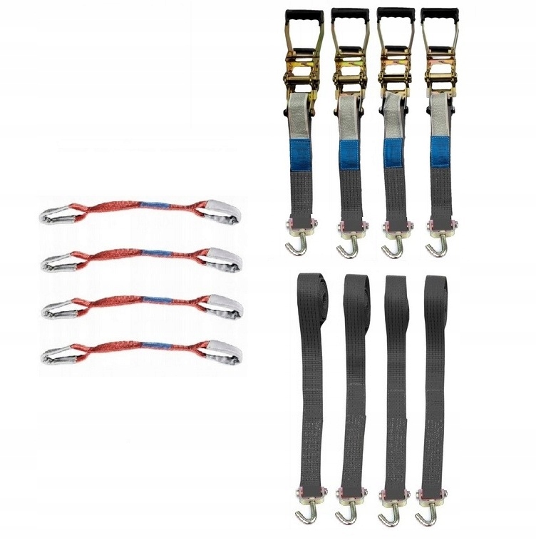 Přepravní pásy 3M 4T 50 mm Pogumovaná rukojeť Zesílená spona 45 cm Černá