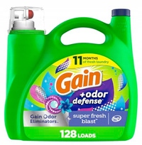 Gel na praní tkanin Univerzální 128 praní Gain Fresh Blast 5,44 l