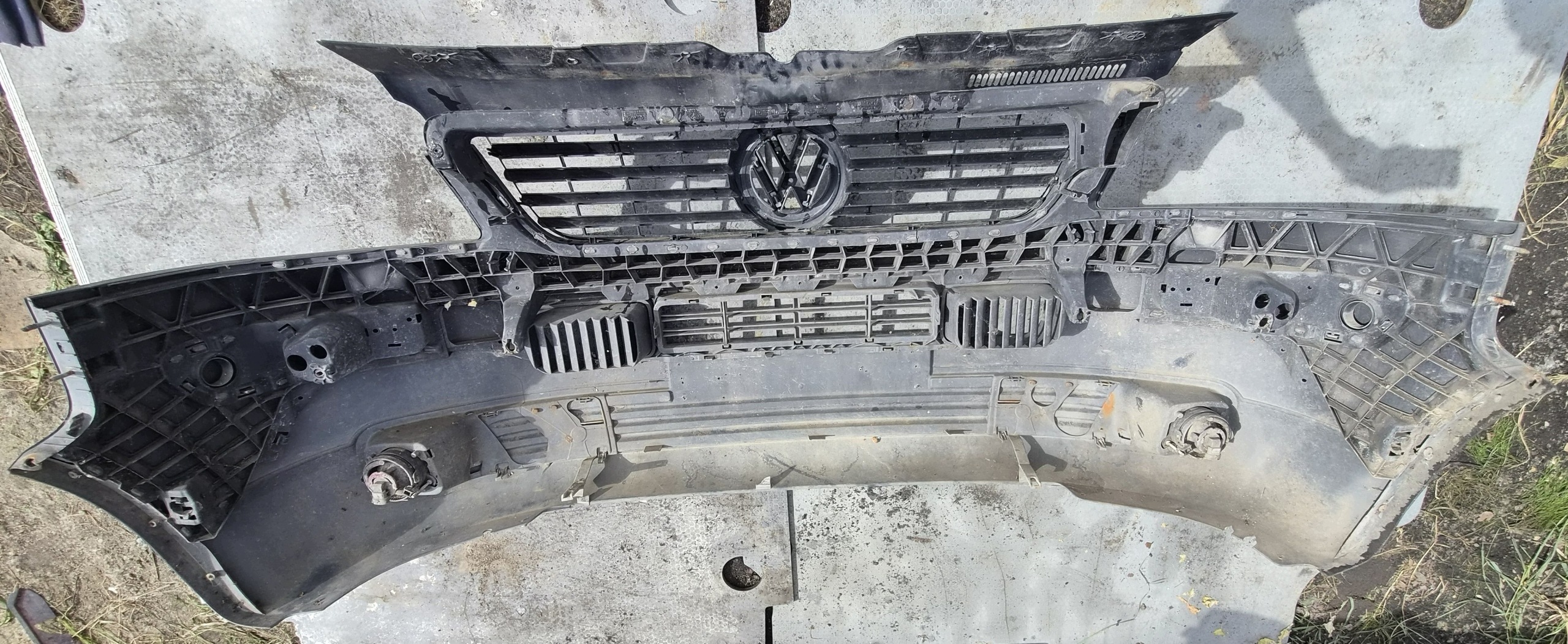 VW T5 front bumper front Transporter black grey struktura