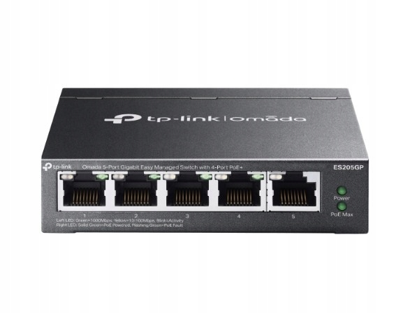 Tp-link Prepínač ES205GP Omada 5-Port Gigabit Easy 4-Port PoE+