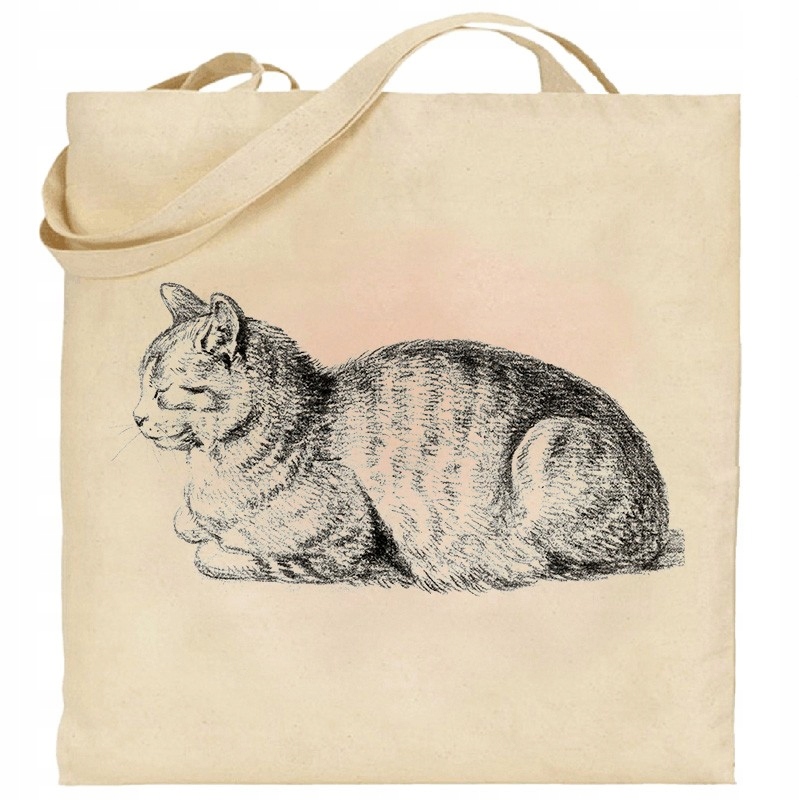 torba ecru M034 Bernard Leżący kot