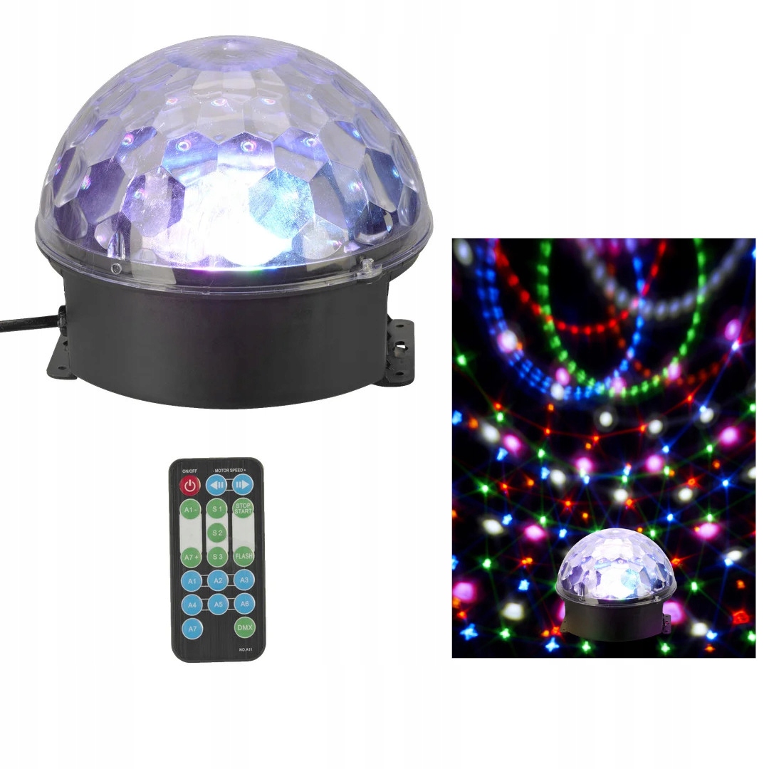 Diskotéková lampa Disco kula Ø18 cm dálkové ovládání
