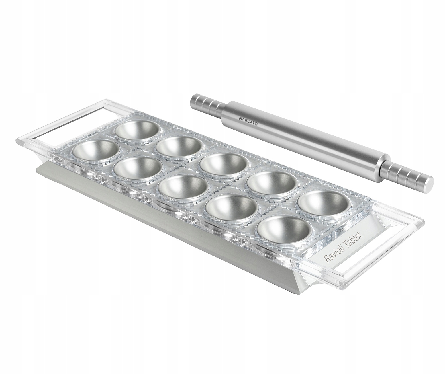 Marcato Design Line Forma na Raviolu v štvorcoch 5x5 cm 10 Ks strieborná