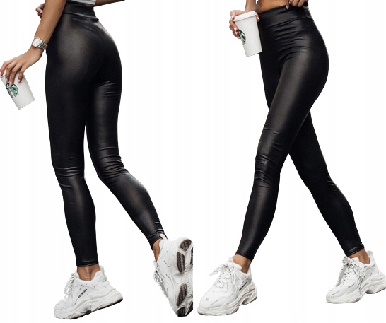 

Legginsy skórzane wysoki stan elastyczne Xs/s