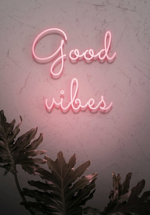 Obraz podświetlany Led na ścianę do Salonu Good vibes 60x90cm Czarna Rama