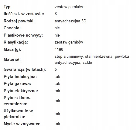 Tescoma zestaw garnków 780310 PRESIDENT STONE 8cz Liczba elementów w zestawie 8