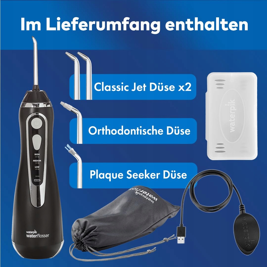 WATERPIK Bezprzewodowy Irygator Do Zębów, 4 Końcówki, Czarny Wersja 2 — miniatura 7