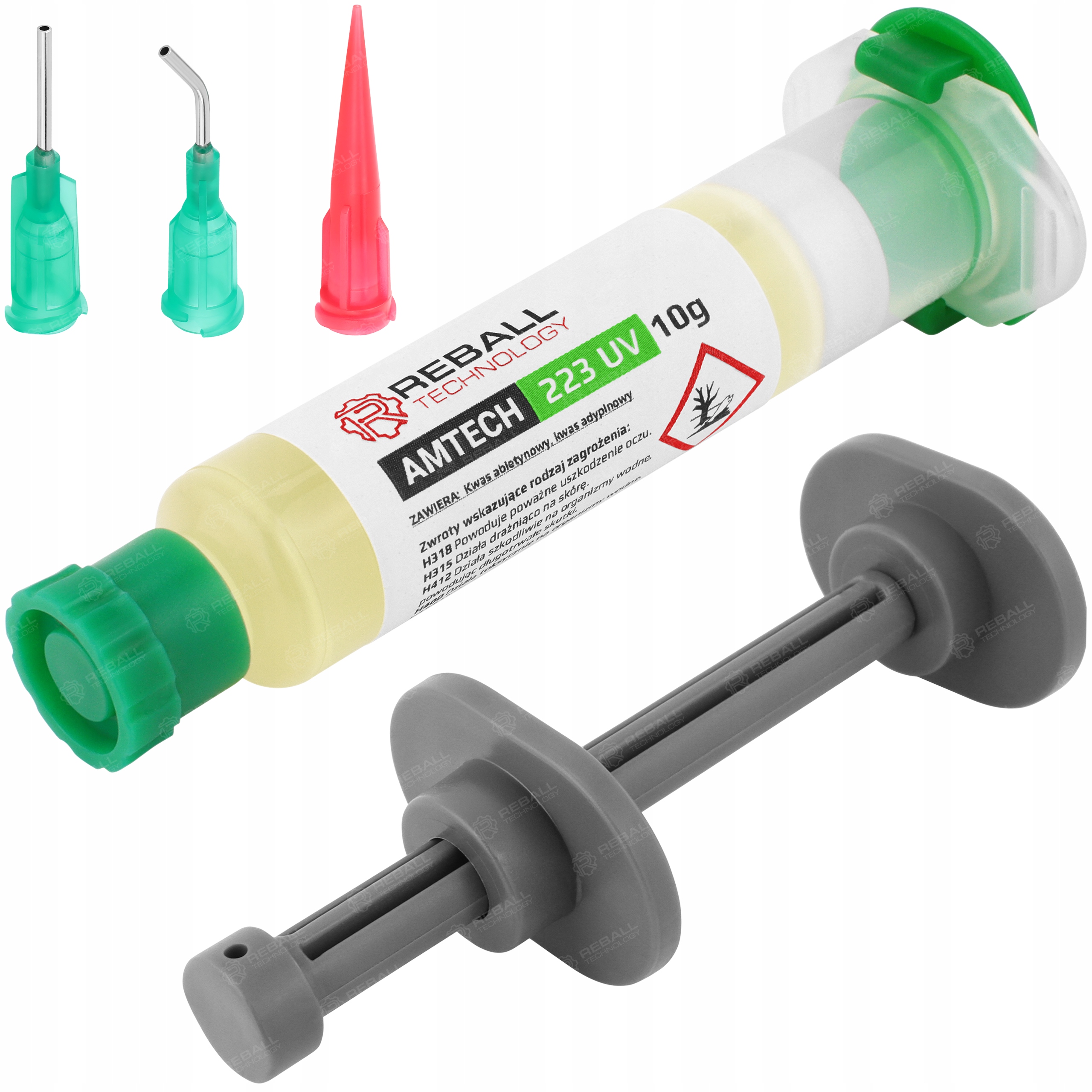 Topnik lutowniczy Amtech RMA 223 UV pasta w strzykawce 10 g z igłami
