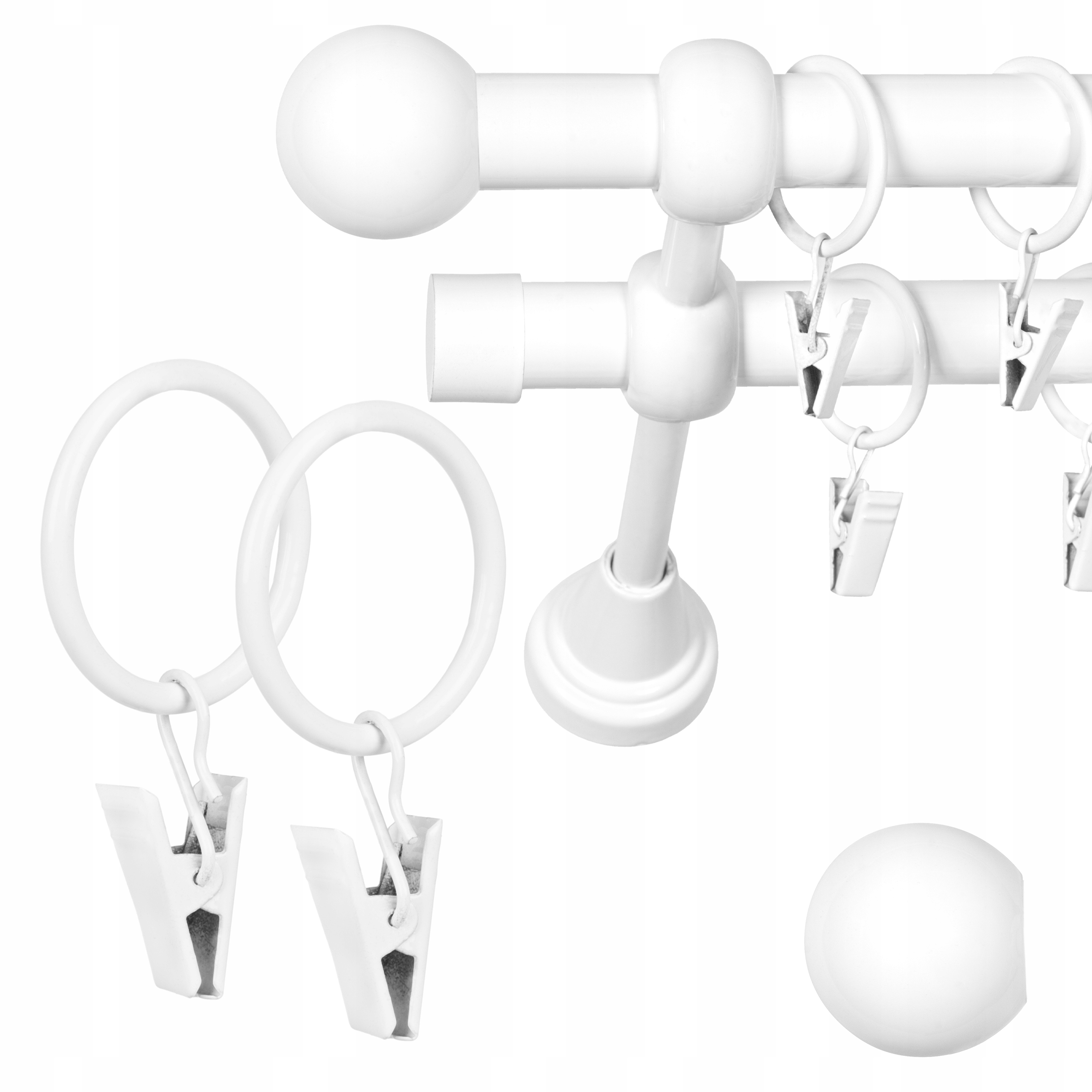 KARNISZ PODWÓJNY FI 19 mm 180 CM LUX Z ŻABKAMI