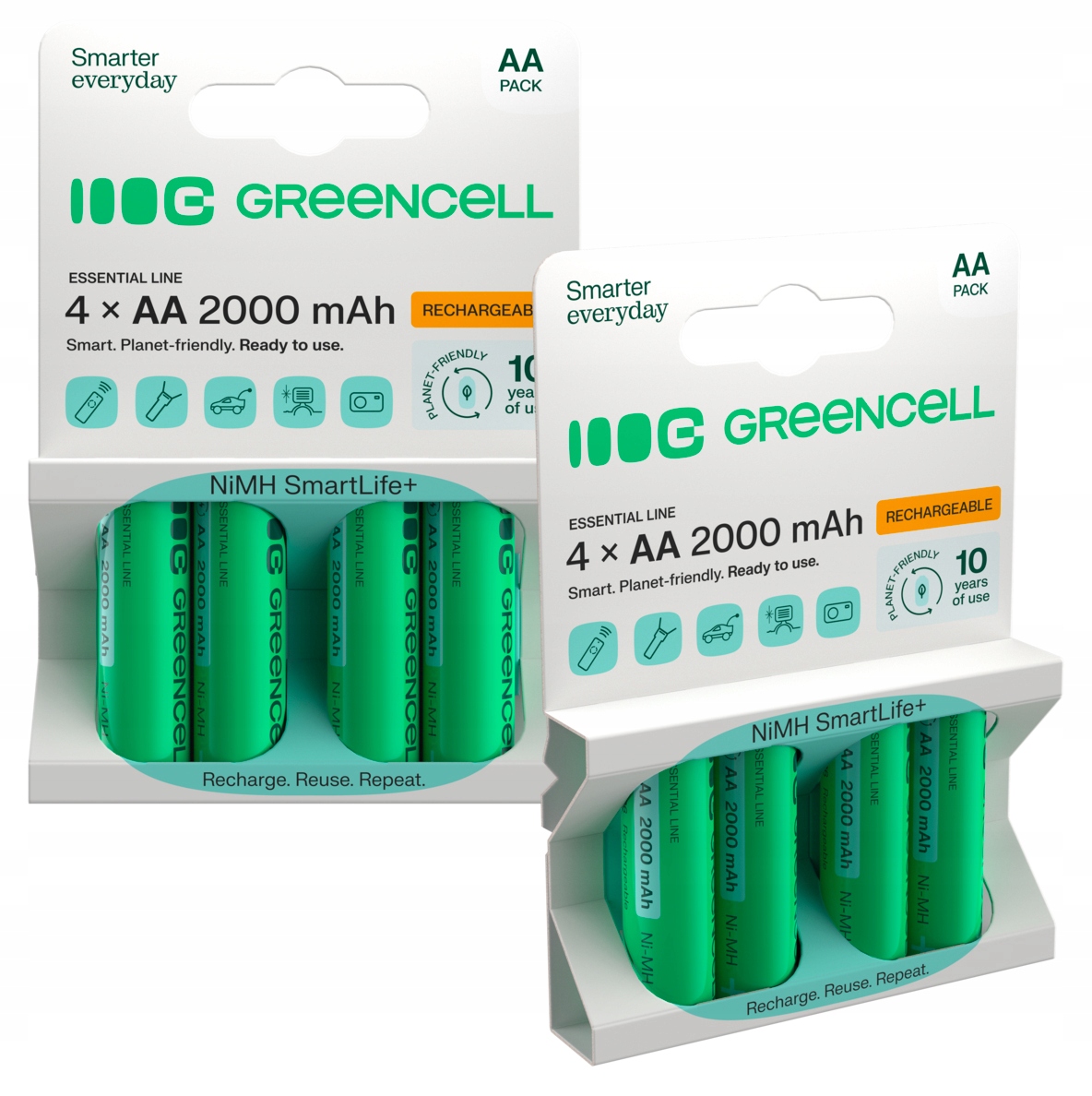 Никель-металл-гидридный аккумулятор Green Cell AA (R6) 2000 мАч 8 шт.