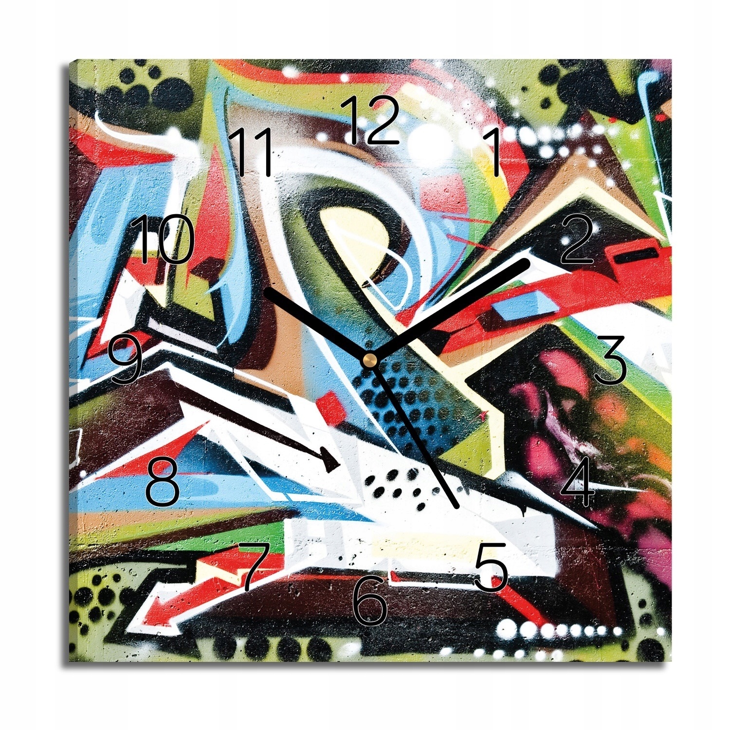 hodiny na obrazu Graffiti s fotografií 30x30 tiché
