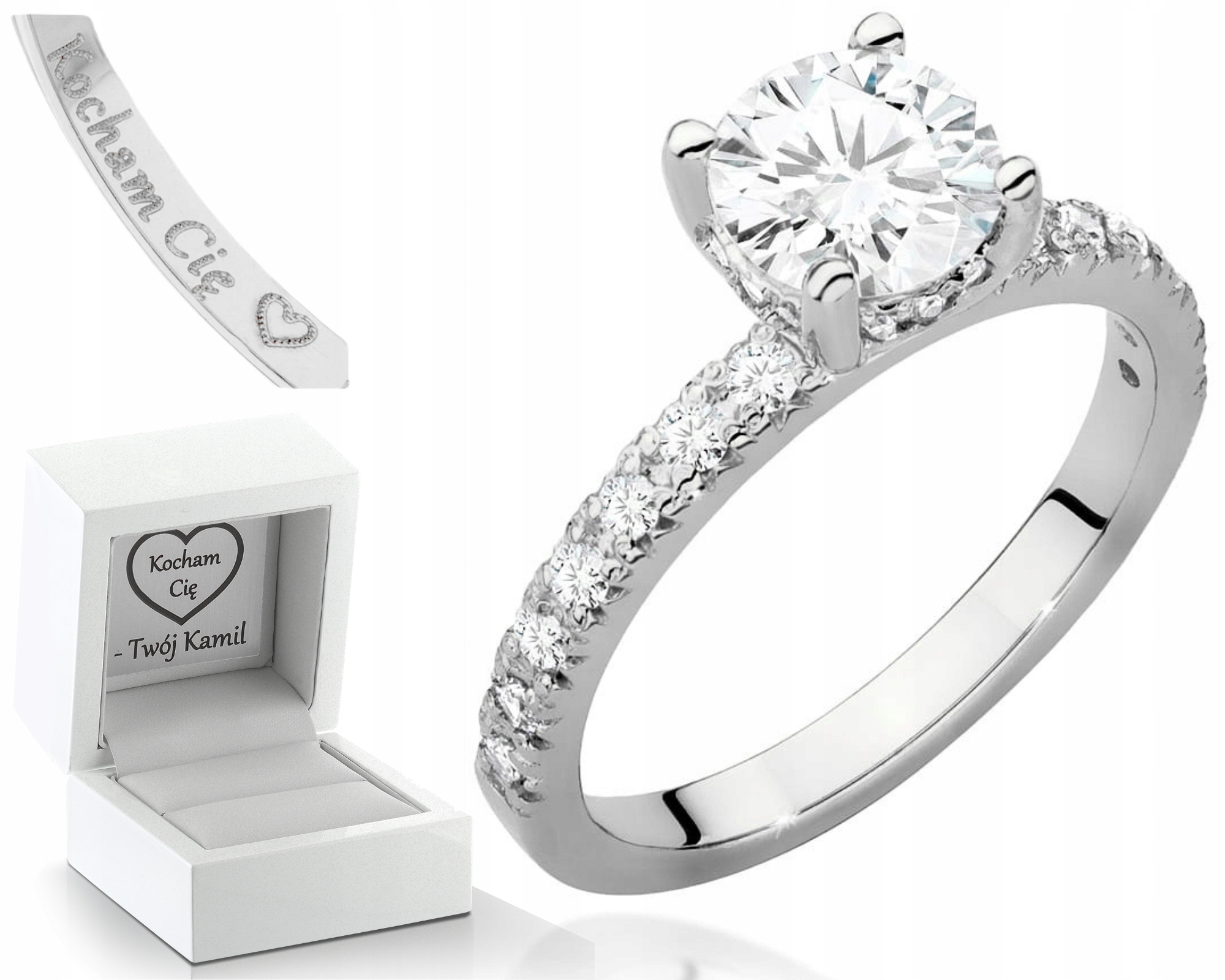 Prstýnek 585 Bílé Zlato Laboratorní Diamanty Elegance A Elegance