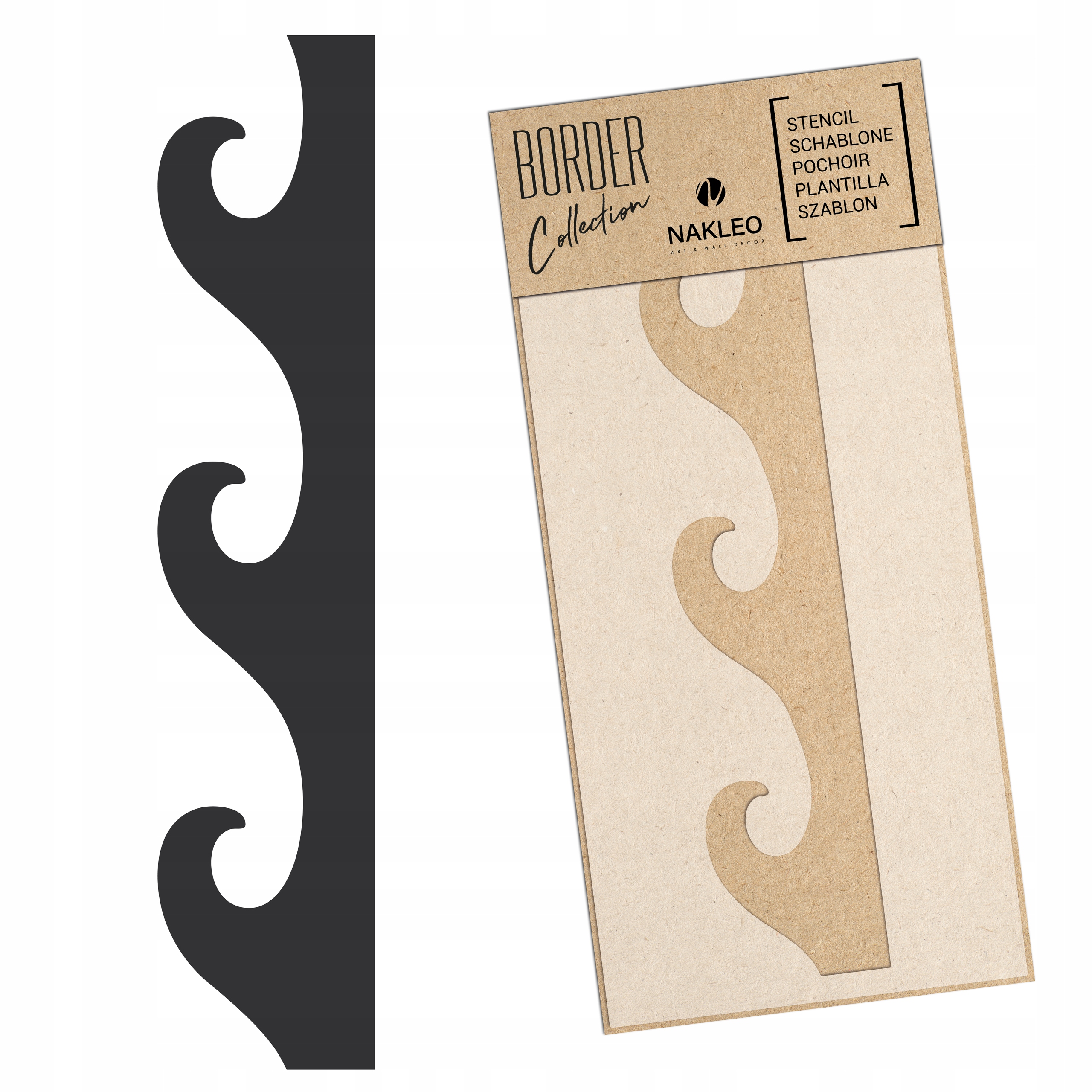 Šablona malířská Bordura Opakovaně Použitelný 45x95 cm Mořská Vlna Border