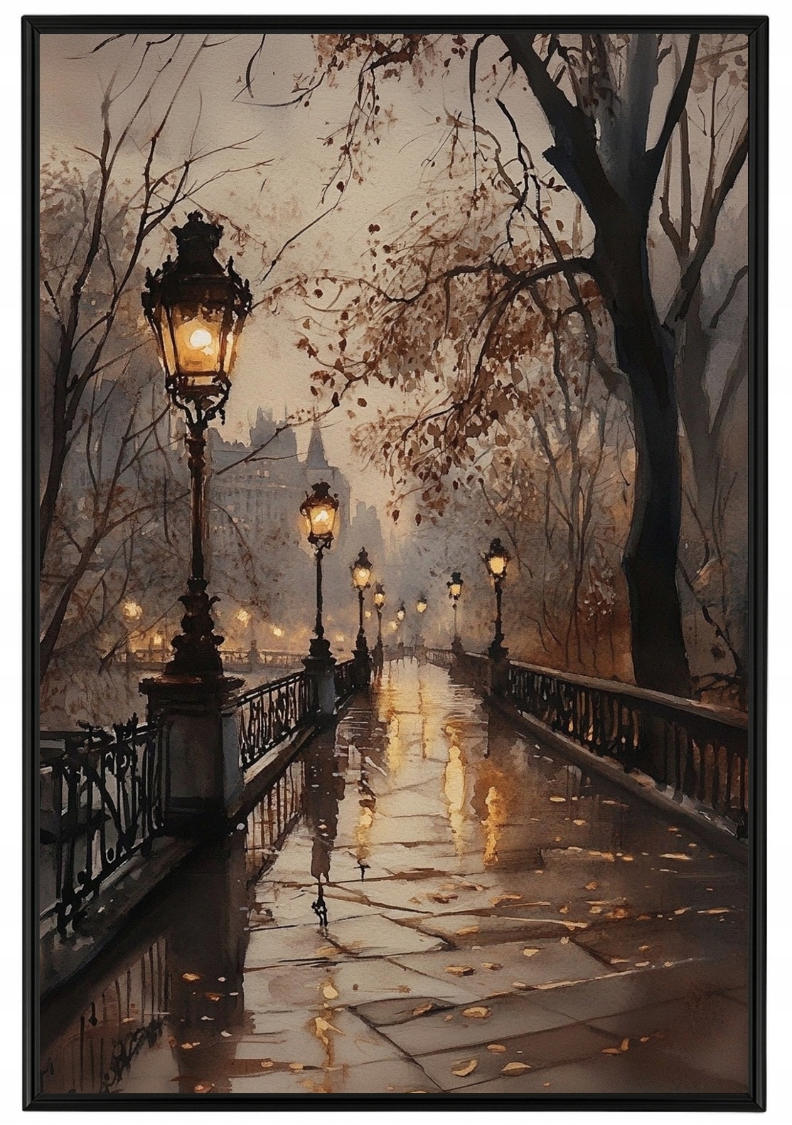 Plakát Rámeček Plakát Krajina Park Silnice Alej Cestička Večer 40x60
