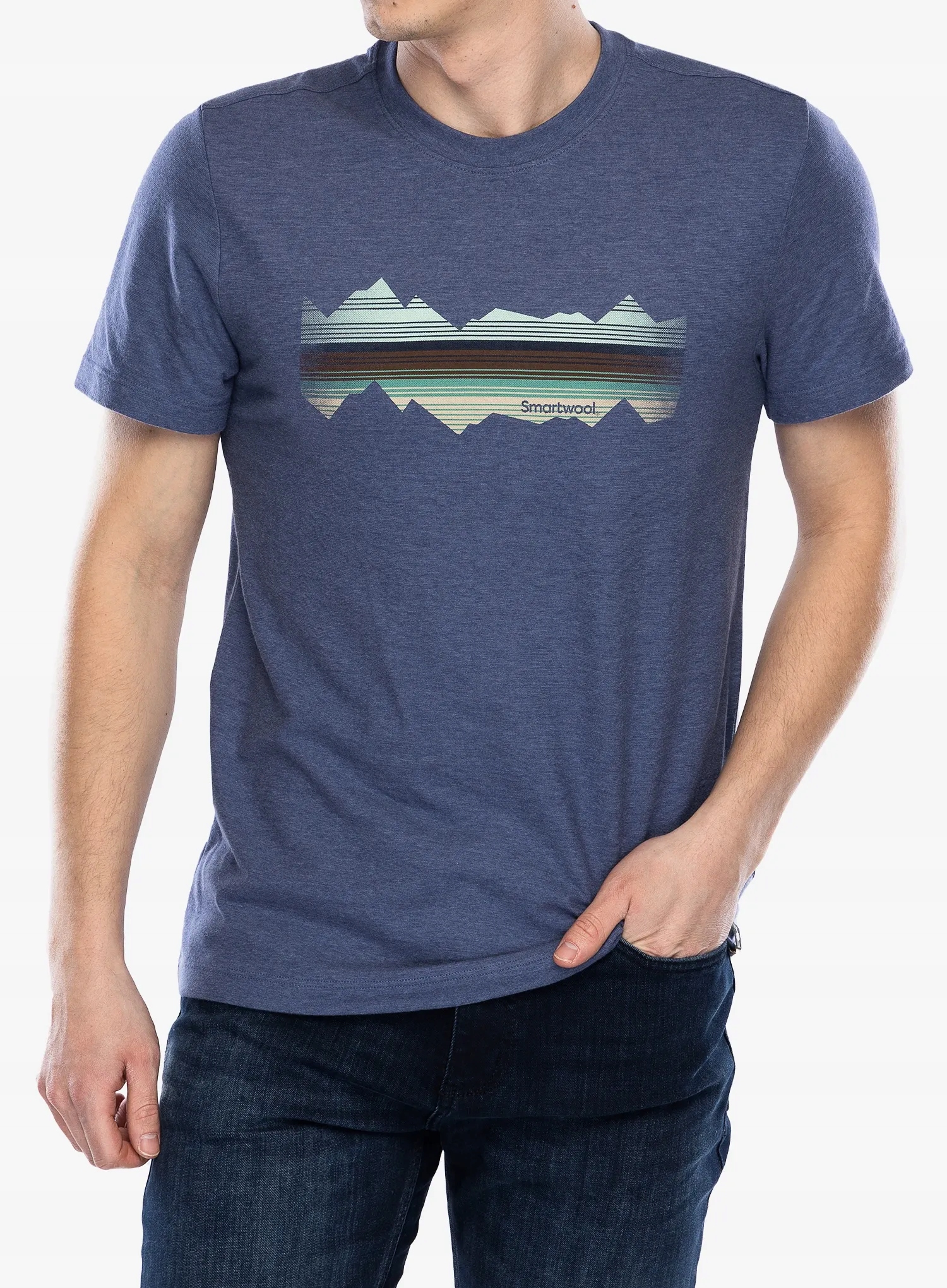 Tričko s potiskem Smartwool Mountain Horizon Ss Graphic nightfall XXL