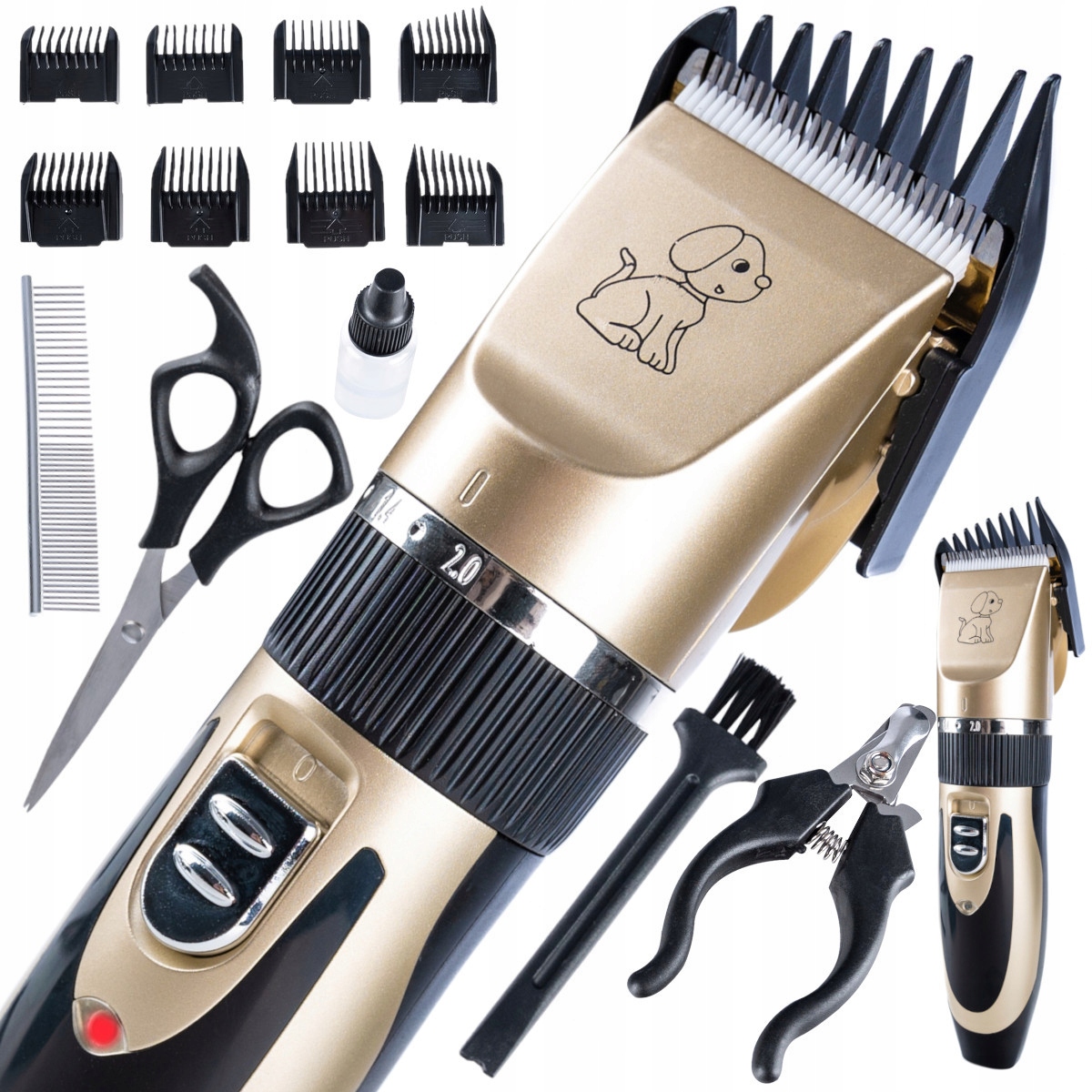 Levně Stříhací Strojek Na Psy A Zvířata, Sada 8 Nástavců Na Stříhání Psů, 1-12 MM