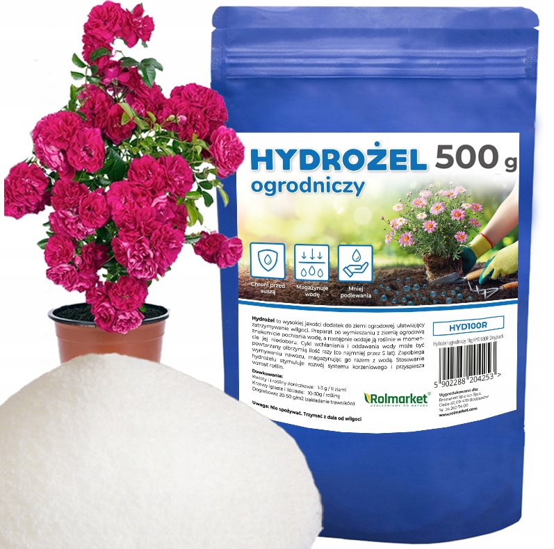 

Hydrożel Ogrodniczy zatrzymuje wodę nawadnia 500g