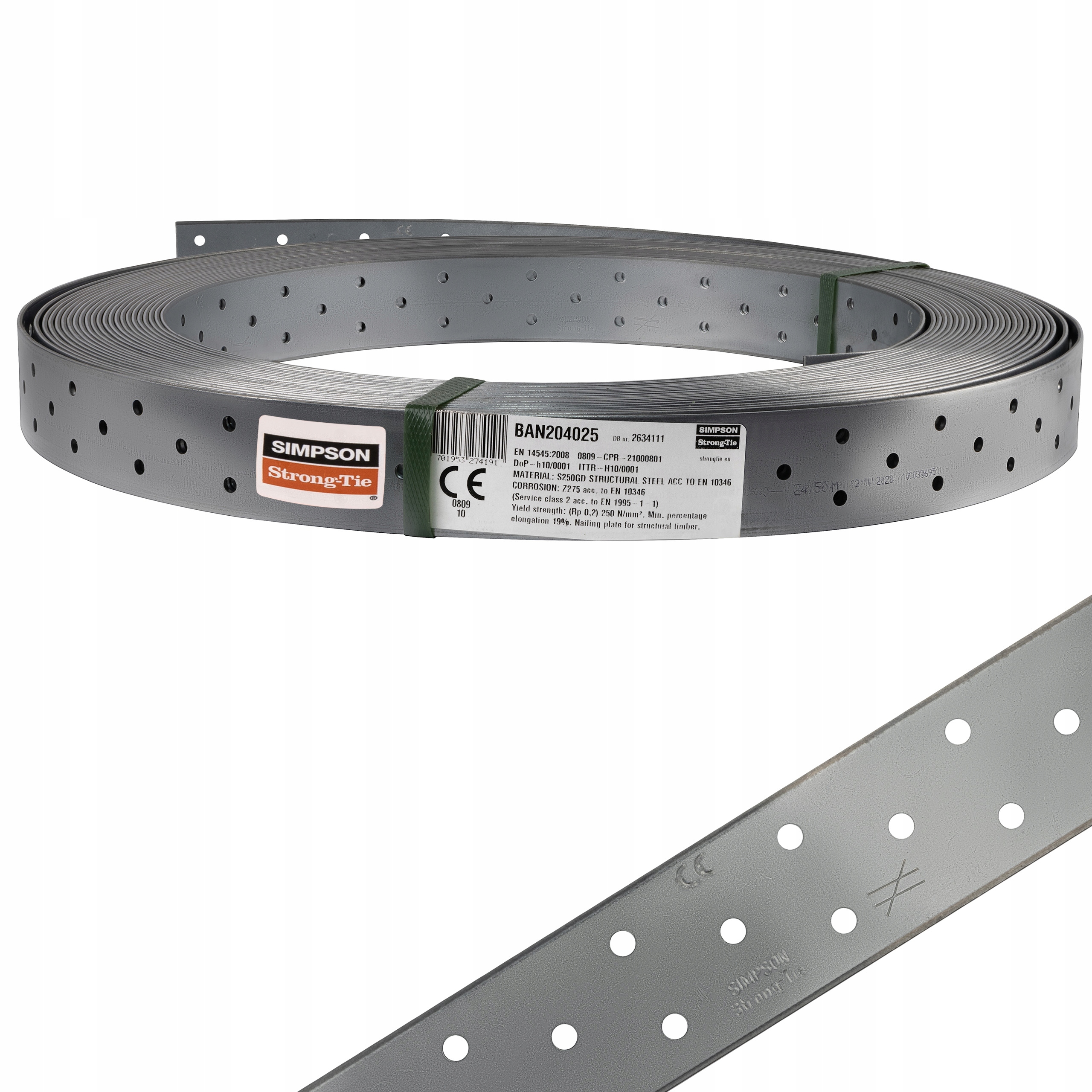 Perforovaná koncentračná páska 40 x 2 mm x 25 mb Simpson BAN204025