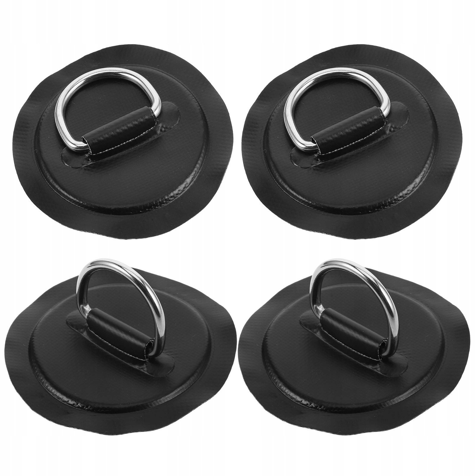 4 szt. Uniwersalne czarne łaty D-ring stal/PVC do kajaka i łodzi