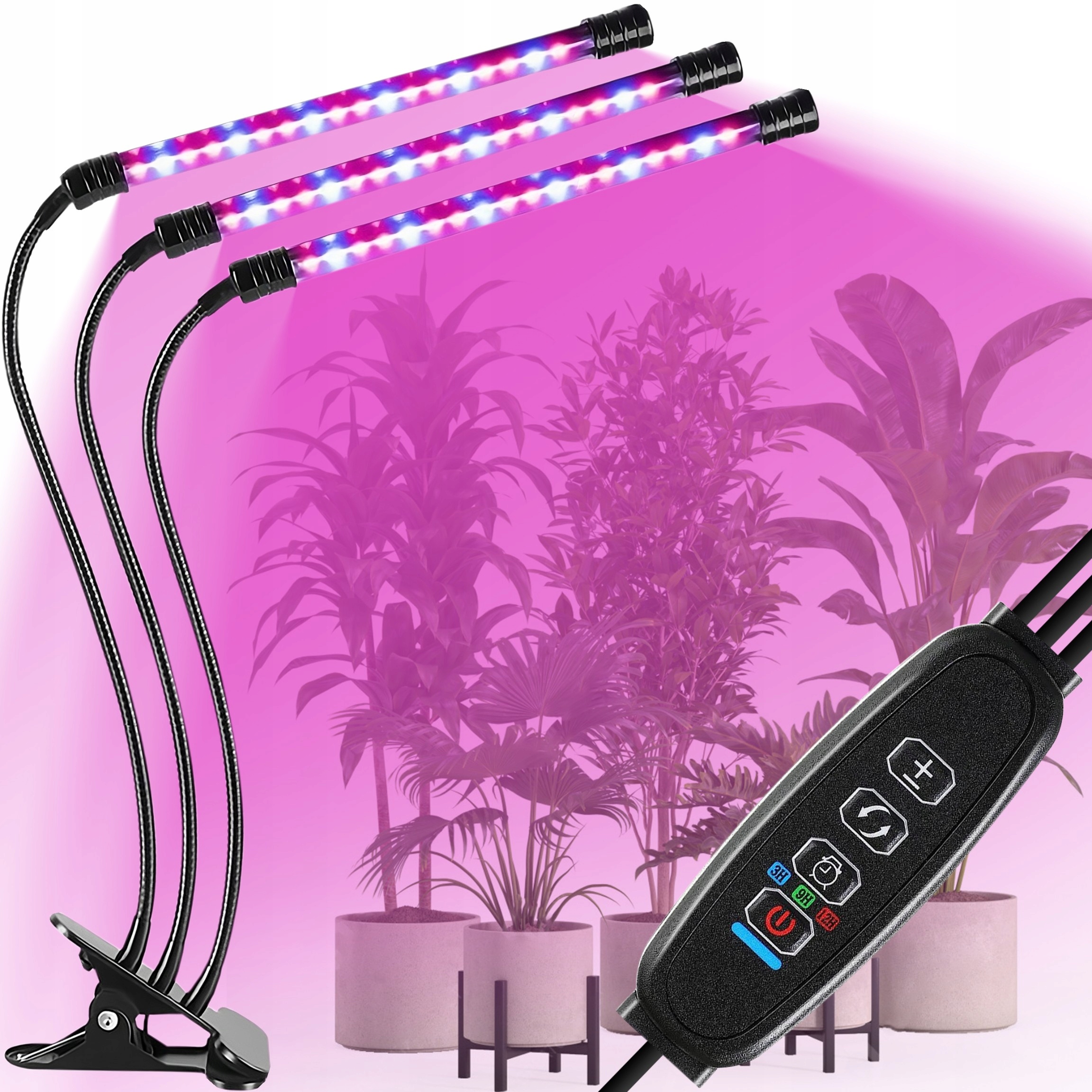 3X Lampa Pro Růst Pěstování Rostlin Led Panel Full Spectrum 30W 9 Režim 3 ks