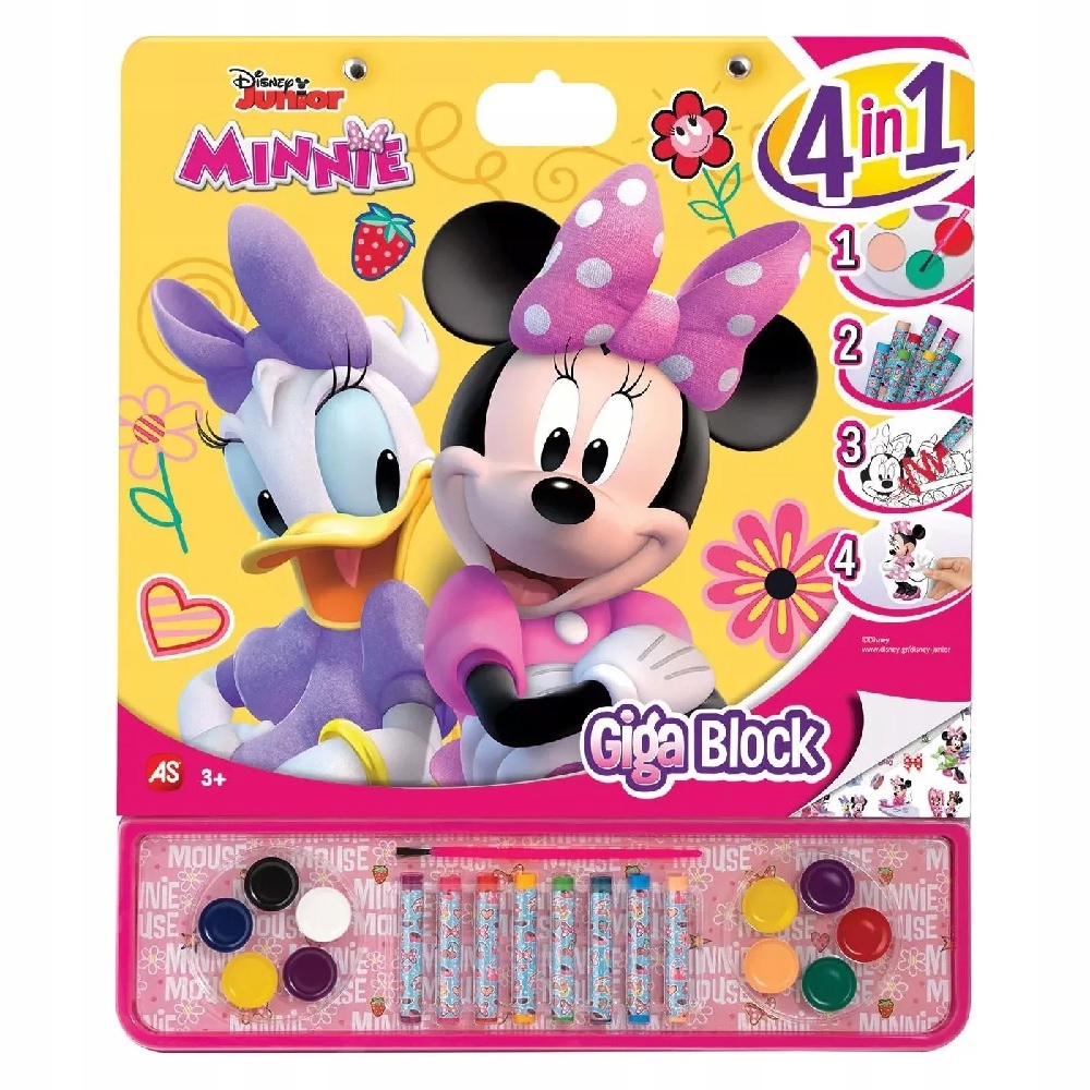 

Giga Blok 4w1 Kolorowanka Minnie kredki, farby