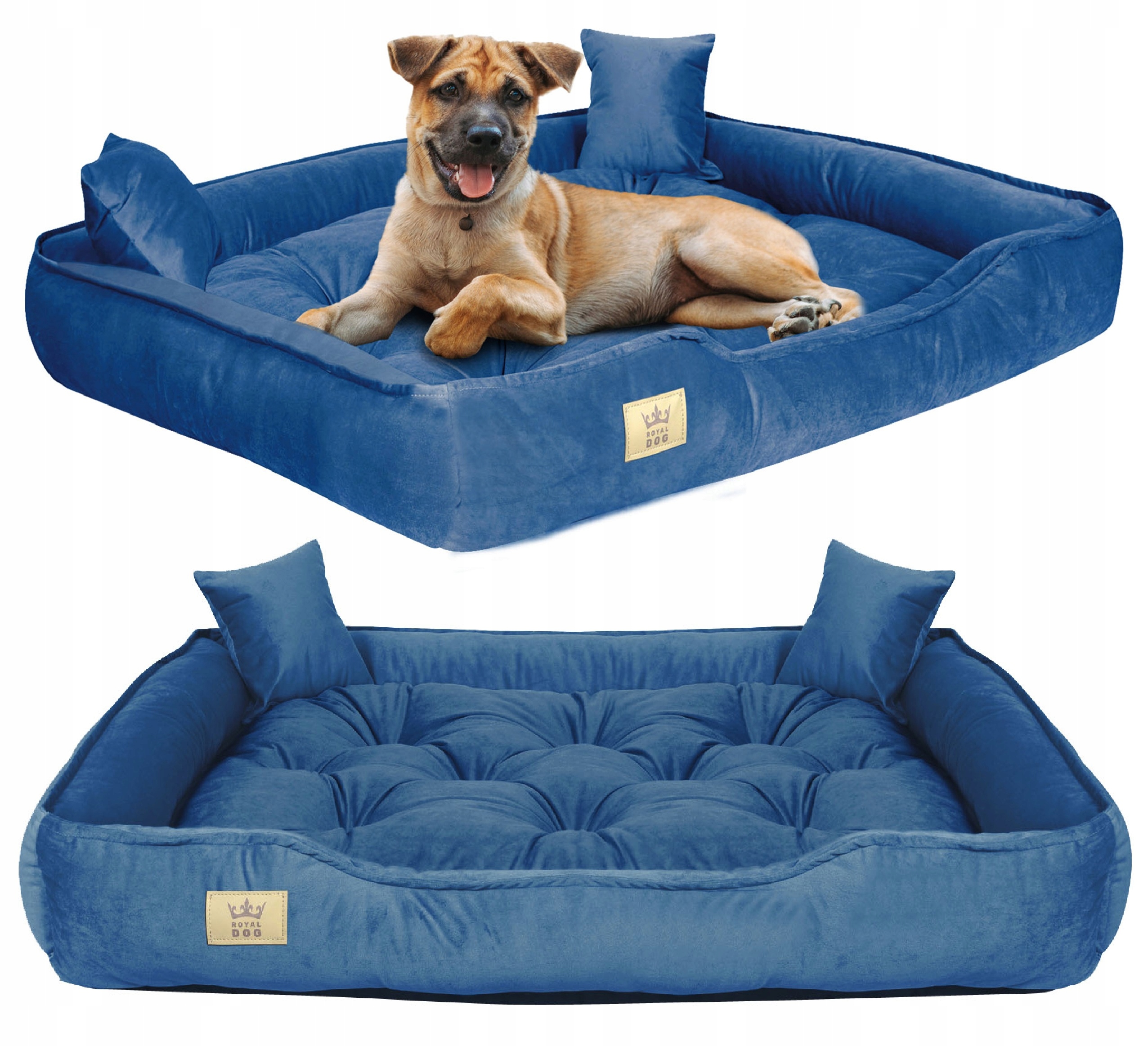 Pelíšek pro psa kočku Potah Pohovka Kotec 115x95 cm Modrá