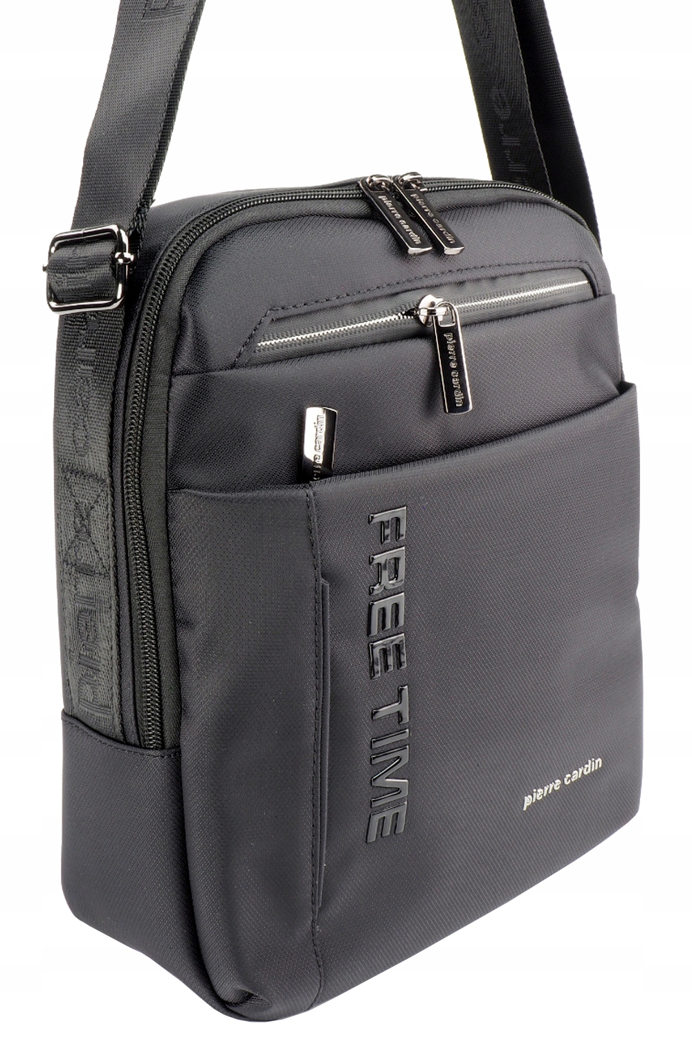 Pierre Cardin Męska Torba Reporterka Listonoszka Pojemna Saszetka Czarna