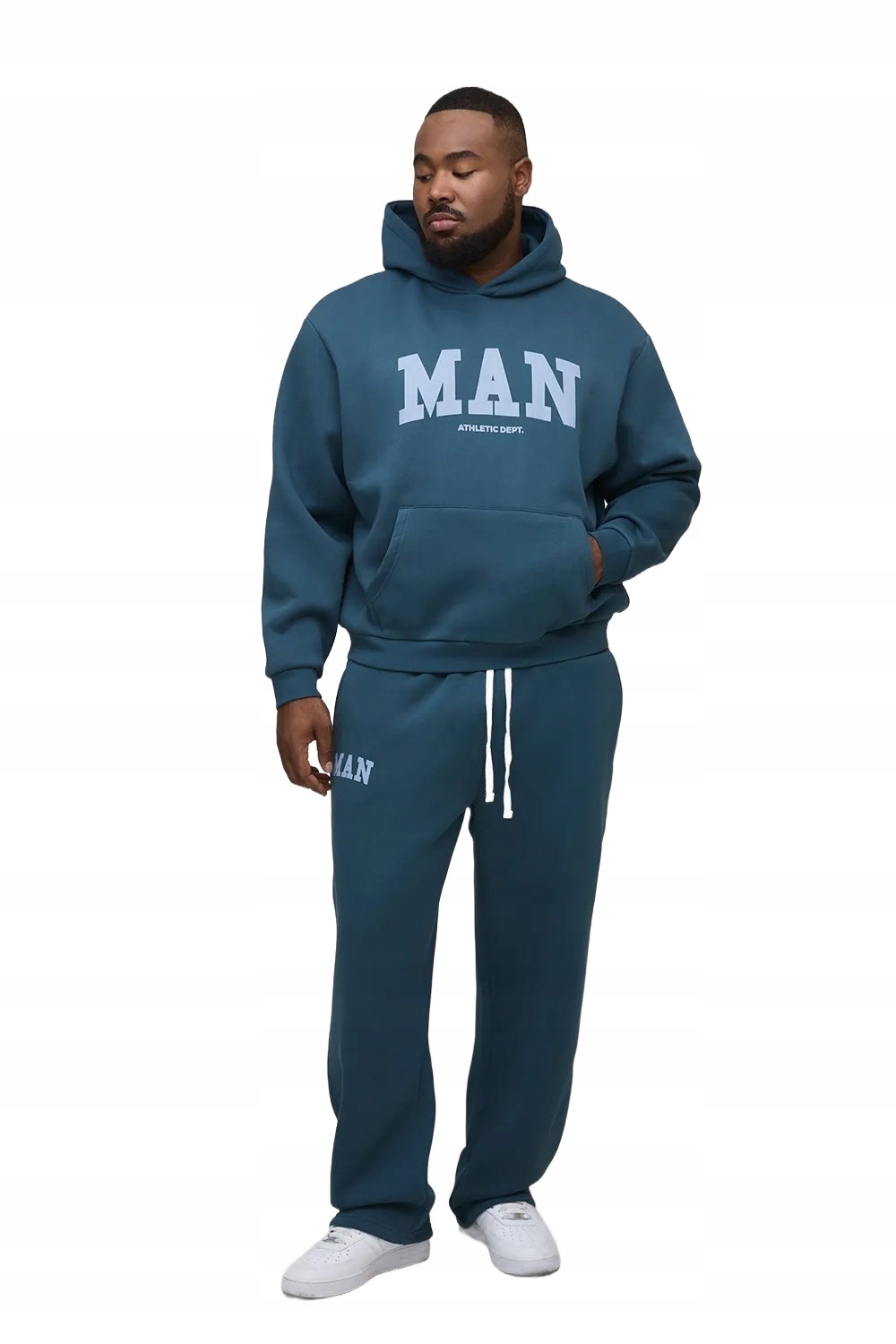 Boohooman Pánský Teplákovka Komplet S Kapucí Modrý S Potiskem 4XL Z3A