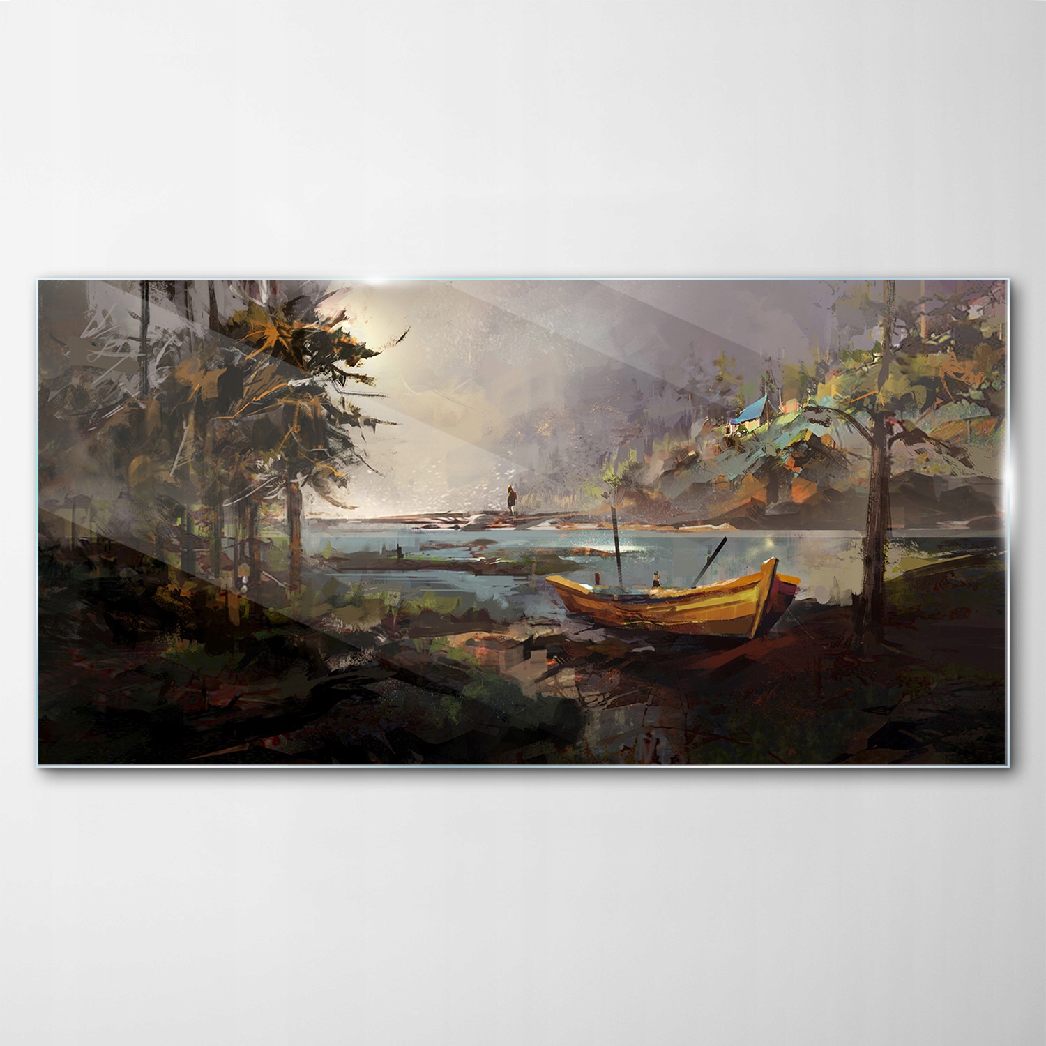 

Hartowany Obraz Szklany Las Krajobraz Łódka 100x50