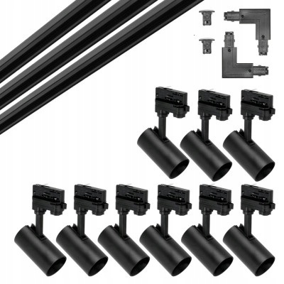 3-fázový koľajnicový set 2m+2m+2m +2x spojka L +9x lampa +2x záslepka