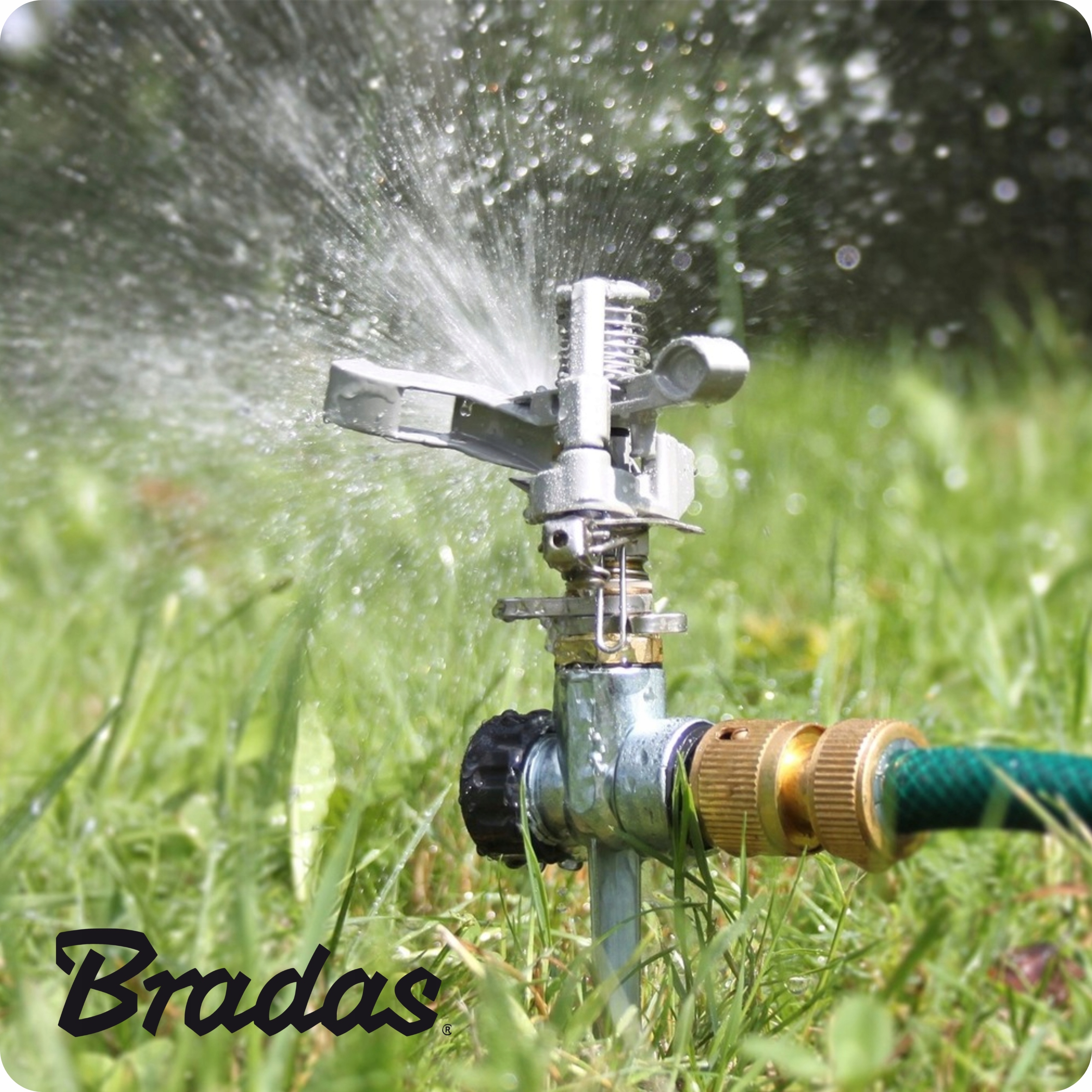 METALOWY PULSACYJNY ZRASZACZ WBIJANY KOLEC OGRODOWY PODLEWANIE TRAWNIKA Marka Bradas