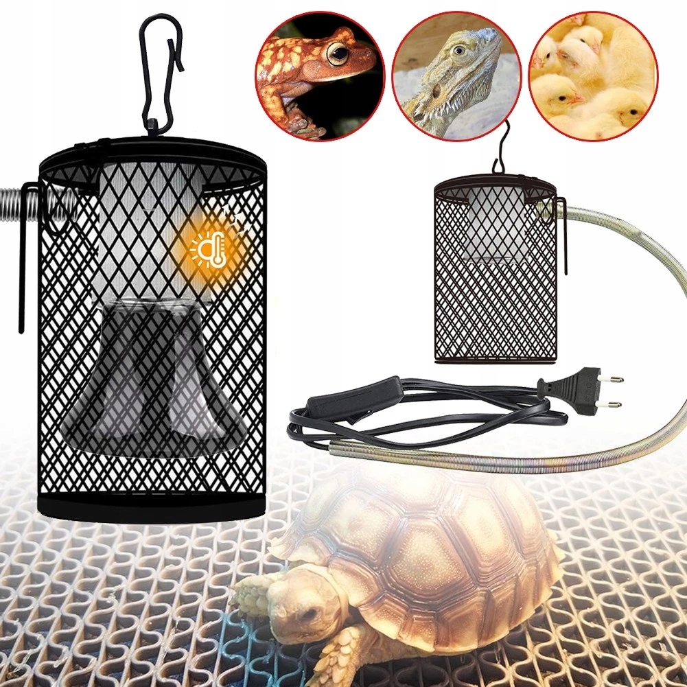 Topná Lampa Pro Plazy 100 W S Kabelem 1.5 M A Kovovým Krytem