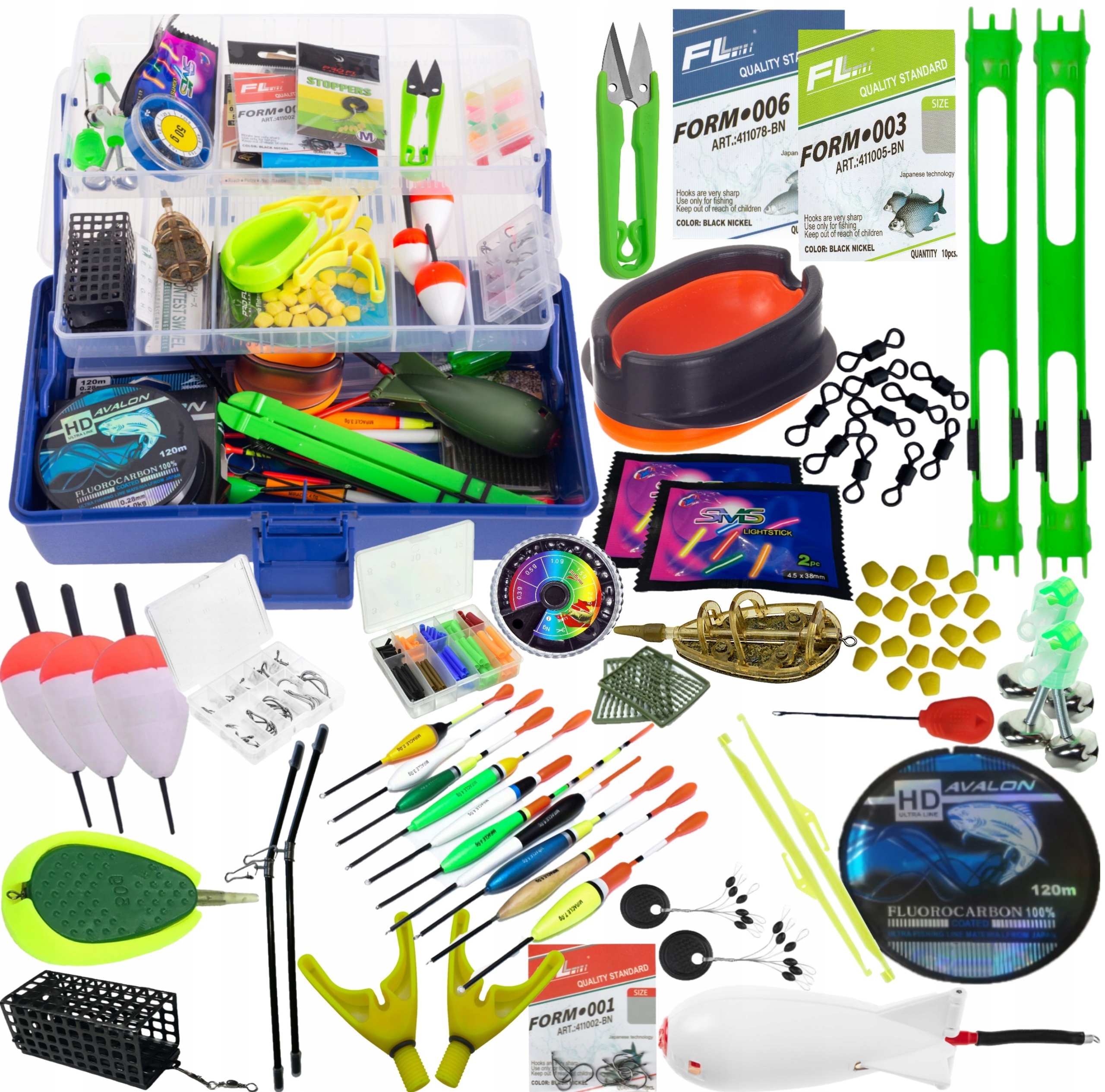 Duża Skrzynka Zestaw Wędkarski Akcesoria 175 Elem. Spławik Grunt