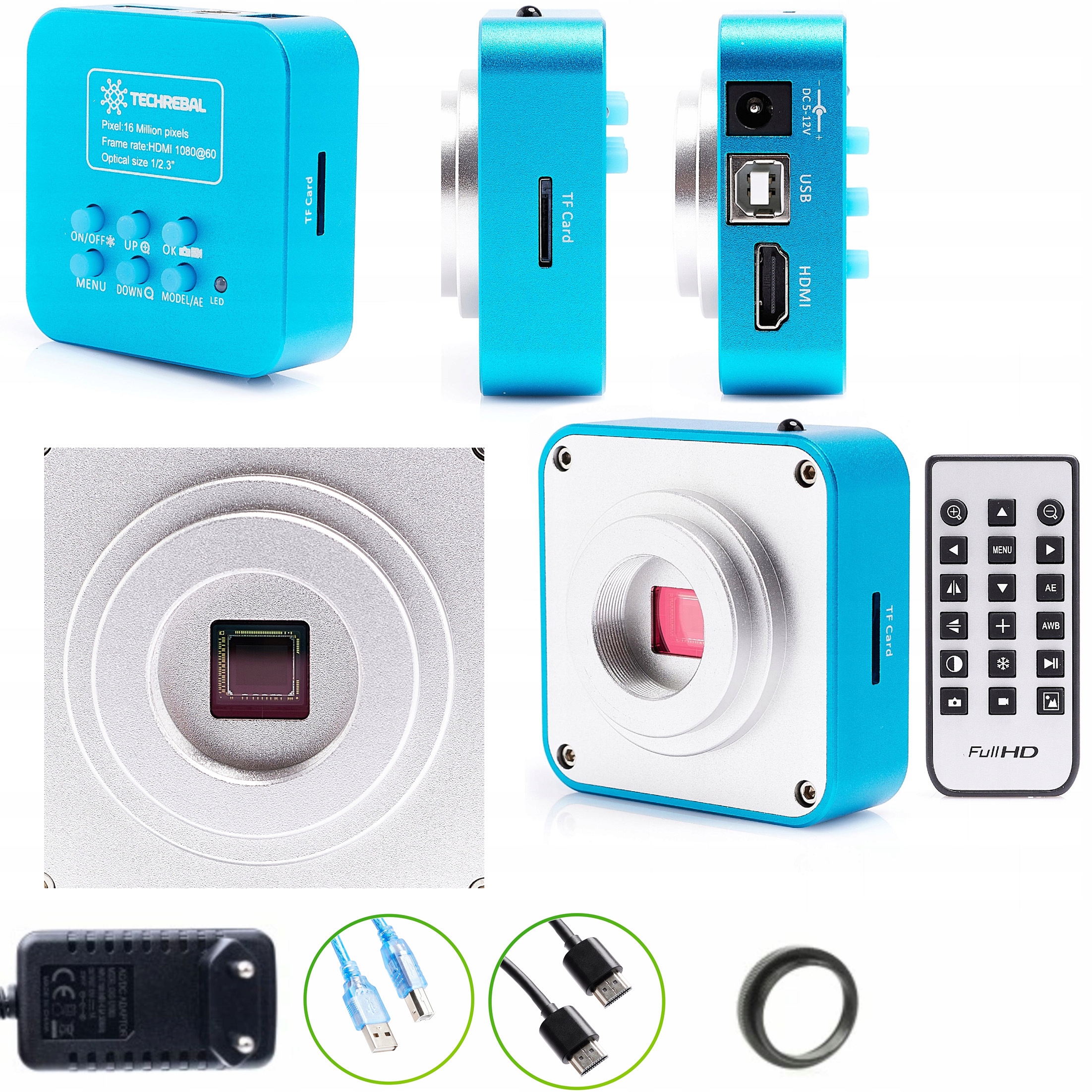 Kamera Pro Digitální Optický Mikroskop 16 Mp Fullhd 4K Usb Hdmi 60FPS