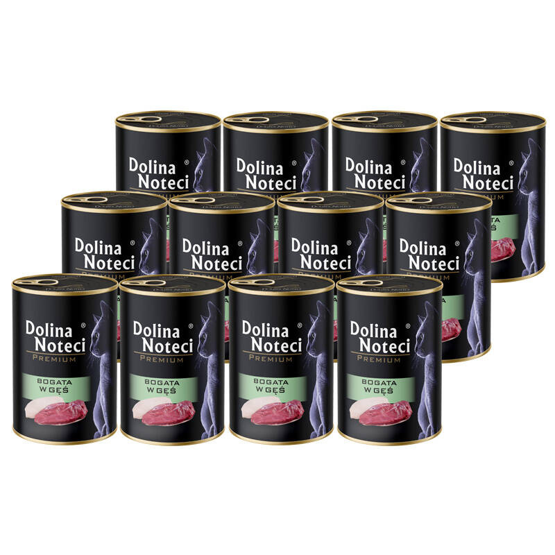 Mokré krmivo pro kočky bohaté na husí maso Dolina Noteci Premium 12 x 400 g