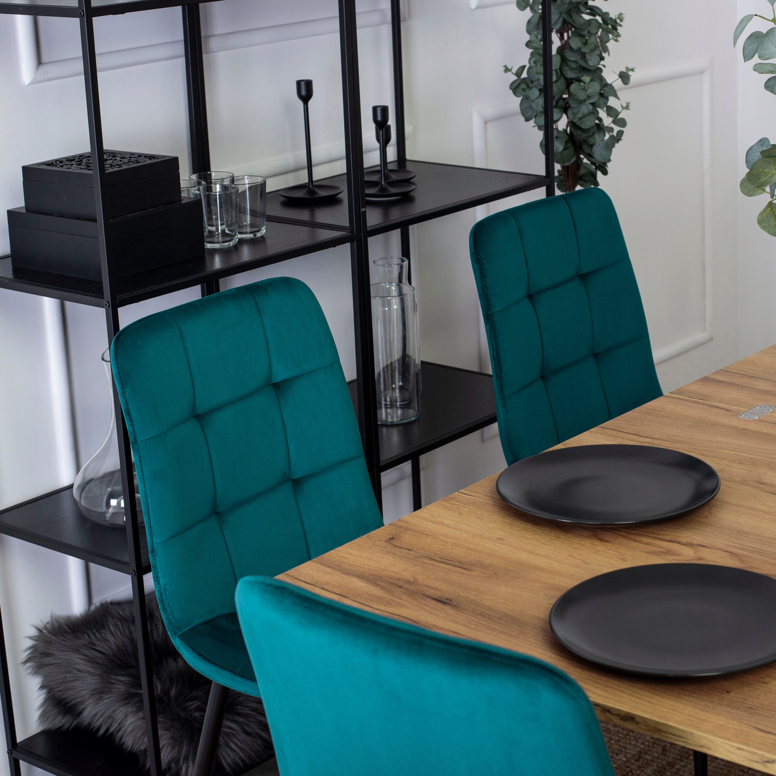 Zestaw Stół 80x160 Rozkładany i 4 Krzesła Welurowe Do Salonu Jadalni Loft Liczba krzeseł w zestawie 4