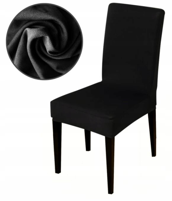 POKROWIEC na krzesło CZARNY uniwersalny DO DOMU Marka MEBLE ODNOWA