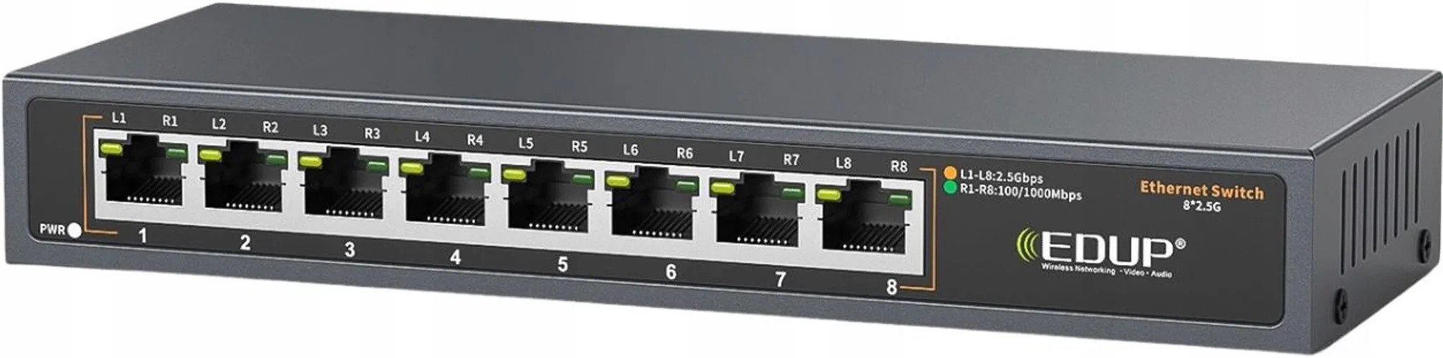 8-portový sieťový prepínač 2.5G 2.5Gbps Ethernet Switch RJ45 Edup